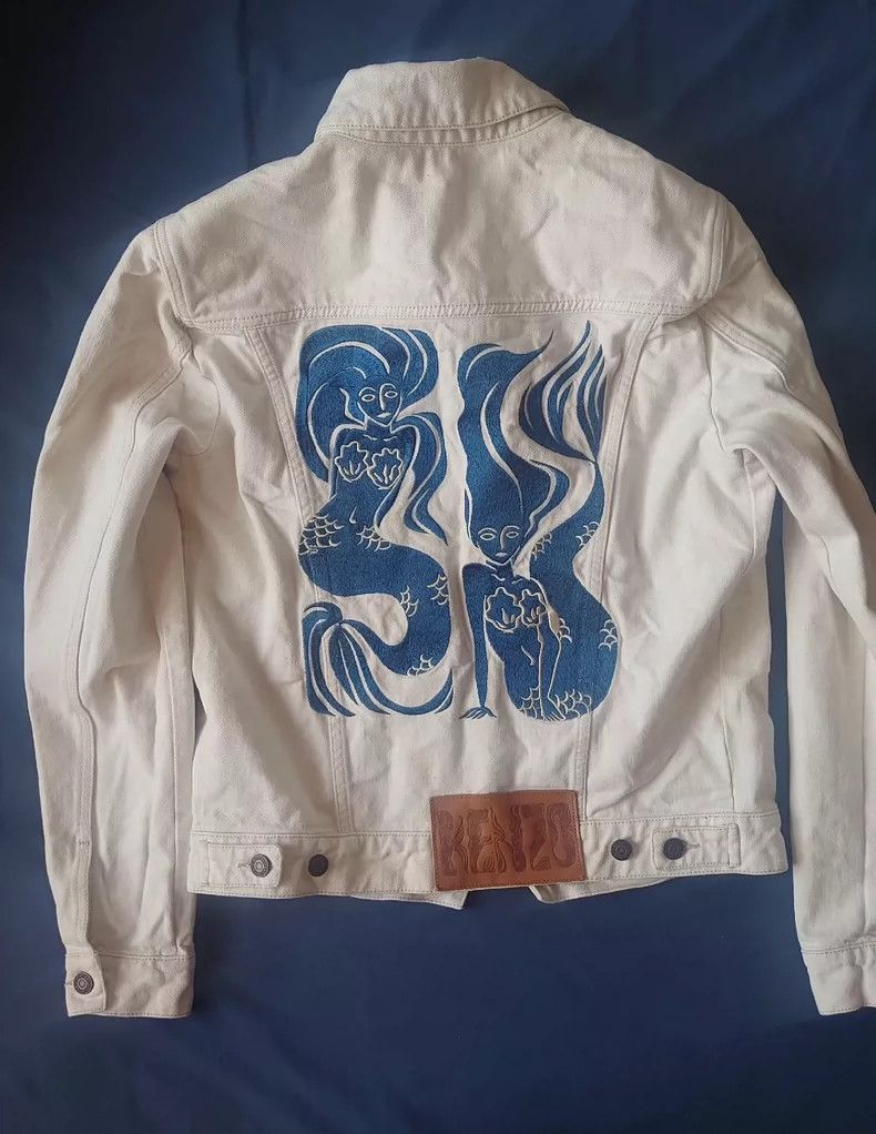Kenzo Kenzo Denim Jacket with Mermaid Print - dmc Size M / US 6-8 / IT 42-44 - 1 Thumbnail