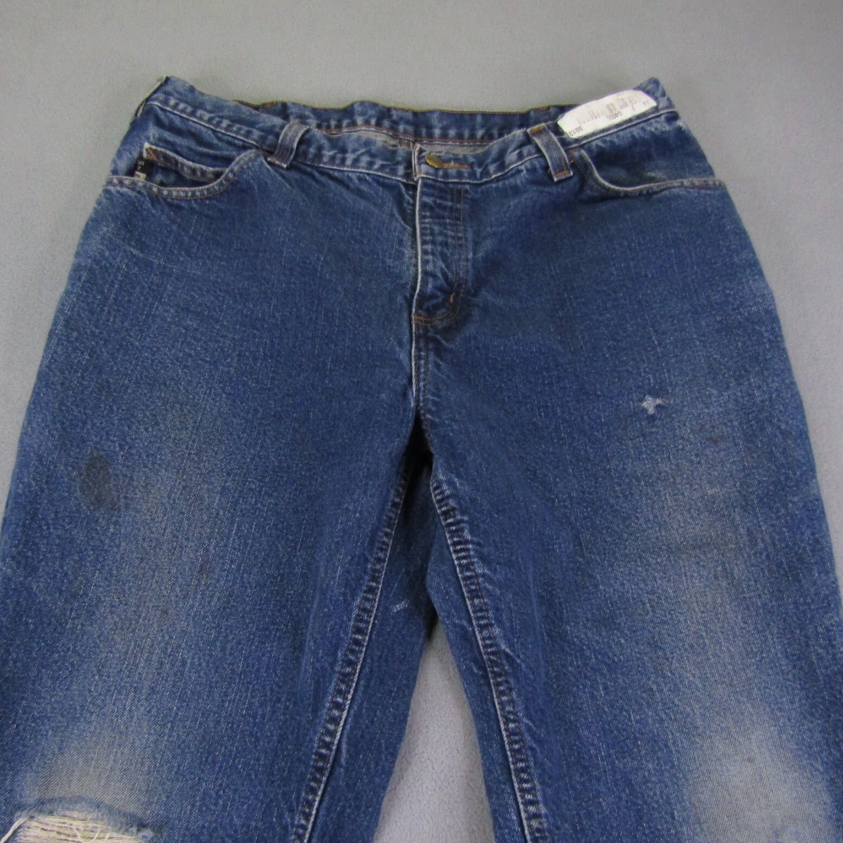 Carhartt Carhartt Jeans Mens 36x30 Blue Denim Flame-Resistant FR Workwear Jeans Regular Inseam 28in Pockets Logo Button Zipper - Mens Size US 36 / EU 52 - 2 Thumbnail
