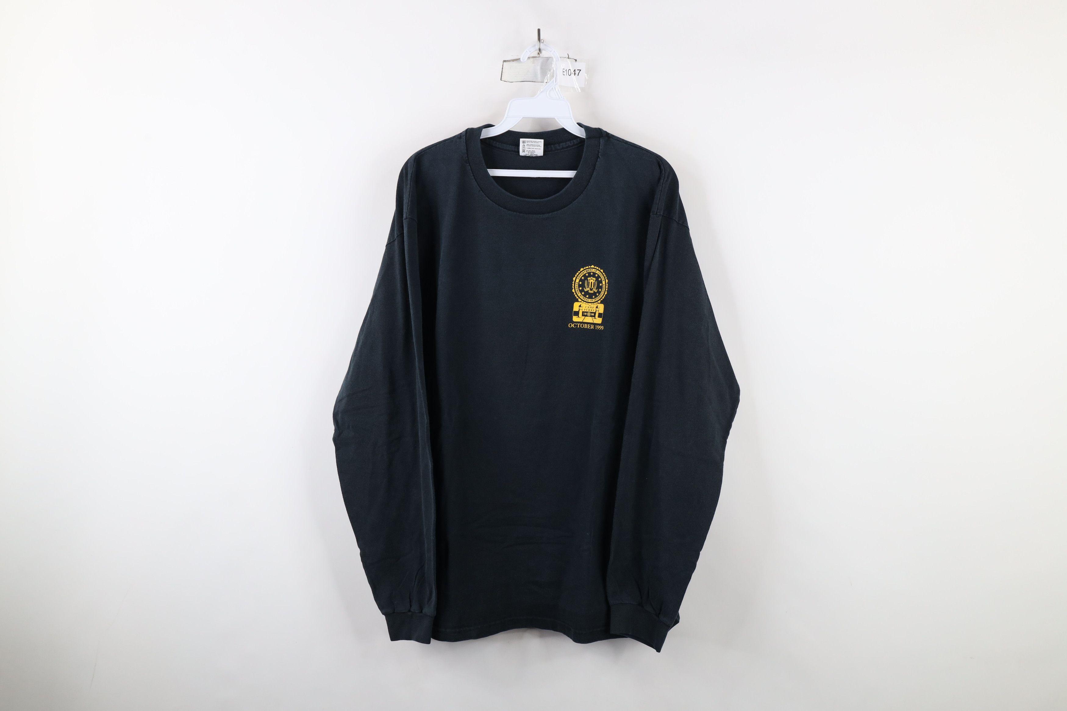 Vintage Vintage 90s FBI Swat School Long Sleeve T-Shirt Black USA Size US XL / EU 56 / 4 - 1 Thumbnail
