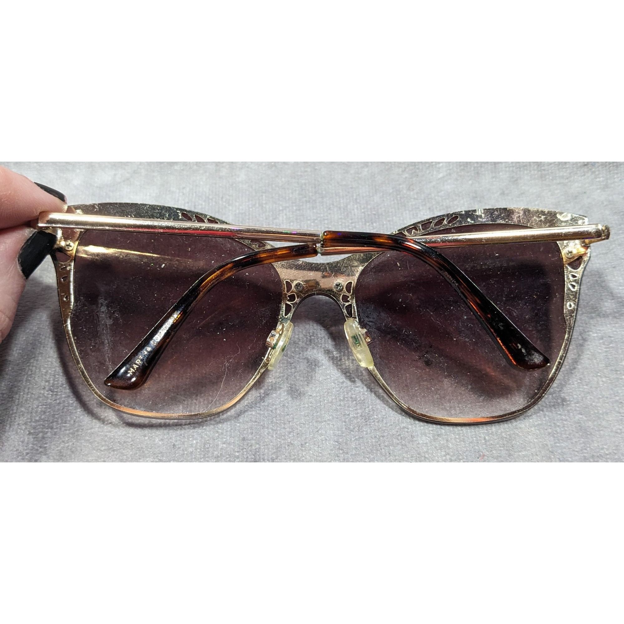 Other Martha Stewart Retro Cateye Brown And Gold Tone Sunglasses Size ONE SIZE - 3 Thumbnail
