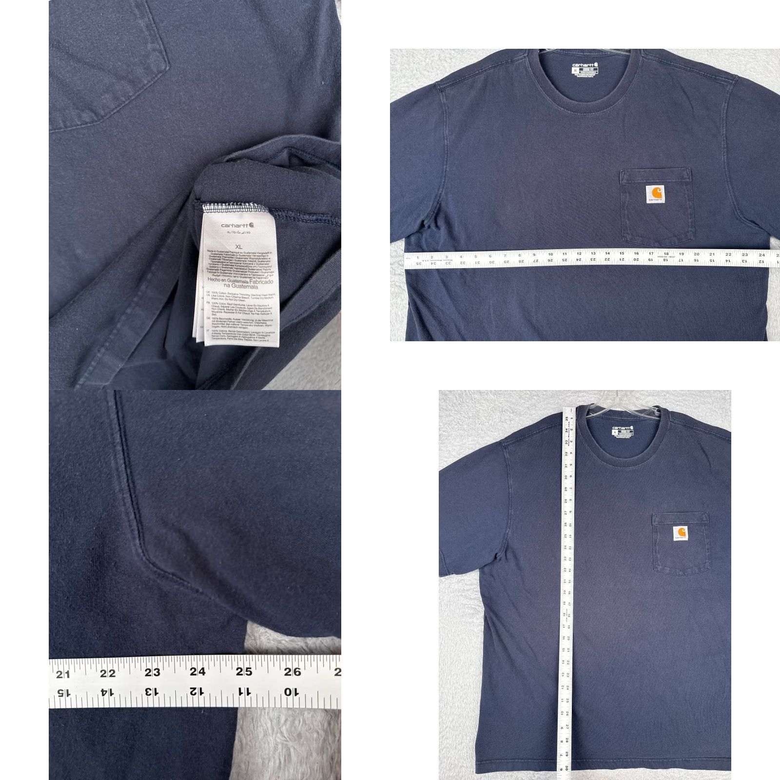 Carhartt Carhartt Shirt Men XL Navy Blue Short Sleeve Crew Neck Pocket 100% Cotton Size US XL / EU 56 / 4 - 8 Thumbnail