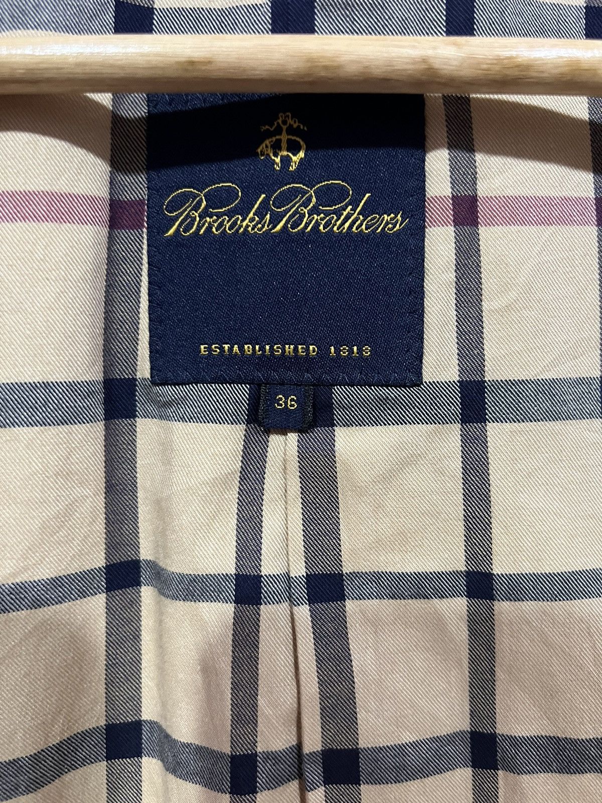 Brooks Brothers 🔥 Brooks Brothers checked long Coat beige Size US M / EU 48-50 / 2 - 6 Thumbnail