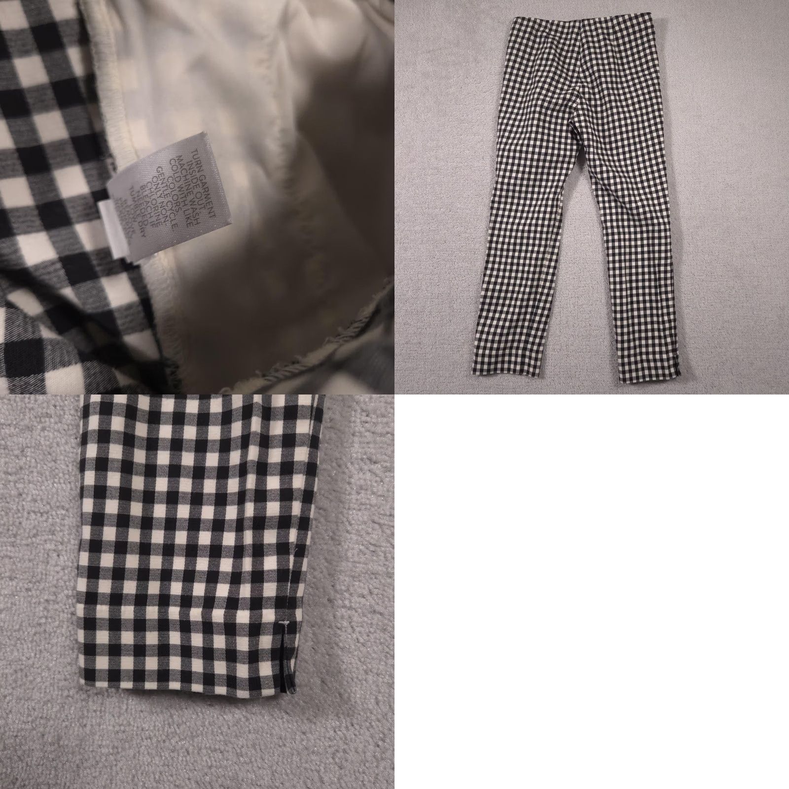 J. Jill J. Jill Essential Cotton Stretch Pants Womens 6 Black Beige Gingham Slim Ankle Dress Pants Zip Zipper 30in 26in Size 28" / US 6 / IT 42 - 9 Thumbnail