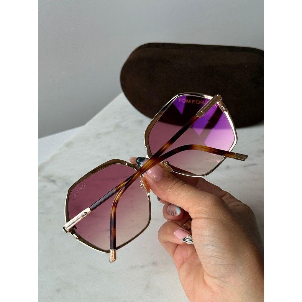 Tom Ford NEW Tom Ford TF0912 Fonda Gold Metal Sunglasses $535 Size ONE SIZE - 3 Thumbnail
