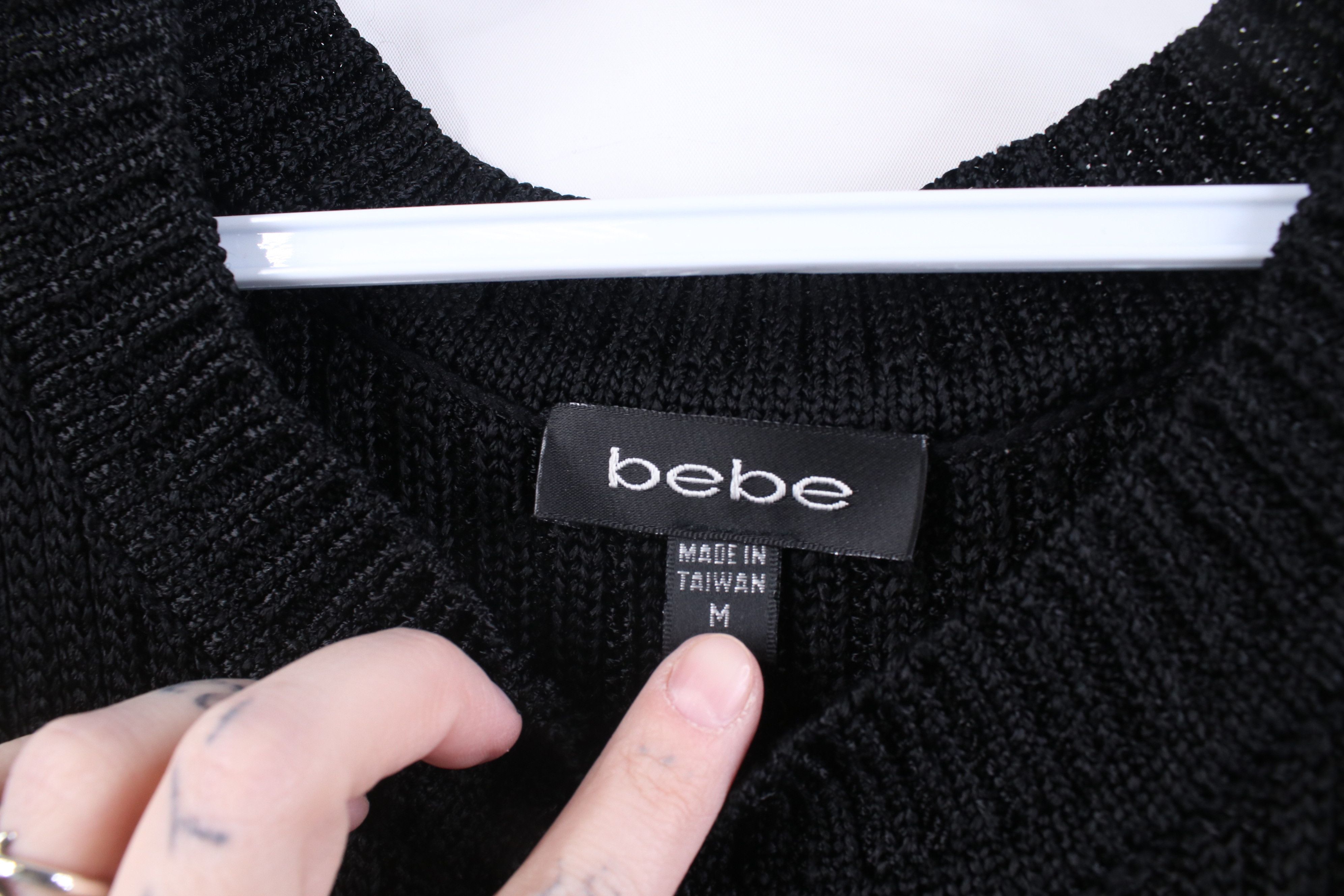 Bebe Vintage 90s Y2K bebe Babydoll Ribbed Knit Cap Sleeve Dress Size M / US 6-8 / IT 42-44 - 8 Thumbnail