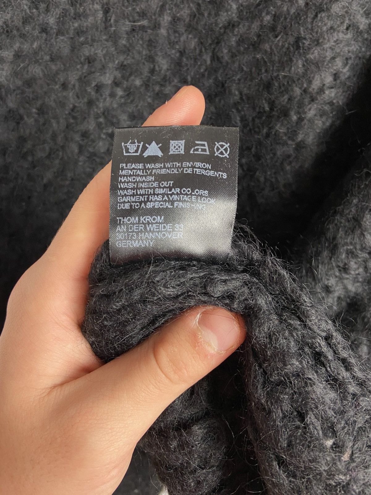 Designer × Thom Krom Thom Krom Black Mens Knitted Sweater Suri Alpaca/Wool Sz S Size US S / EU 44-46 / 1 - 11 Thumbnail