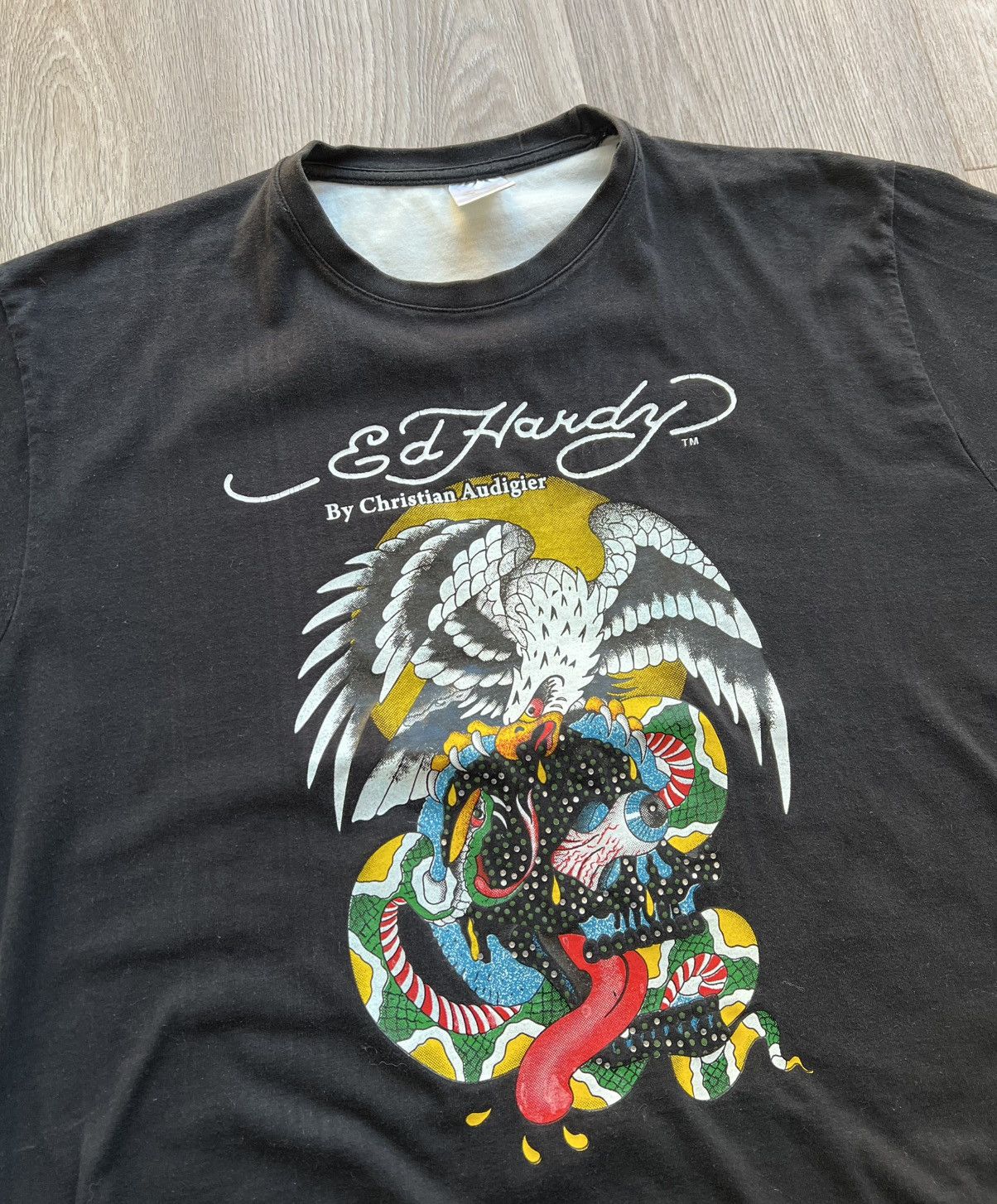 Christian Audigier × Ed Hardy × Vintage Ed Hardy by Christian Audigier Eagle and Snake T-Shirt Size US XL / EU 56 / 4 - 2 Thumbnail