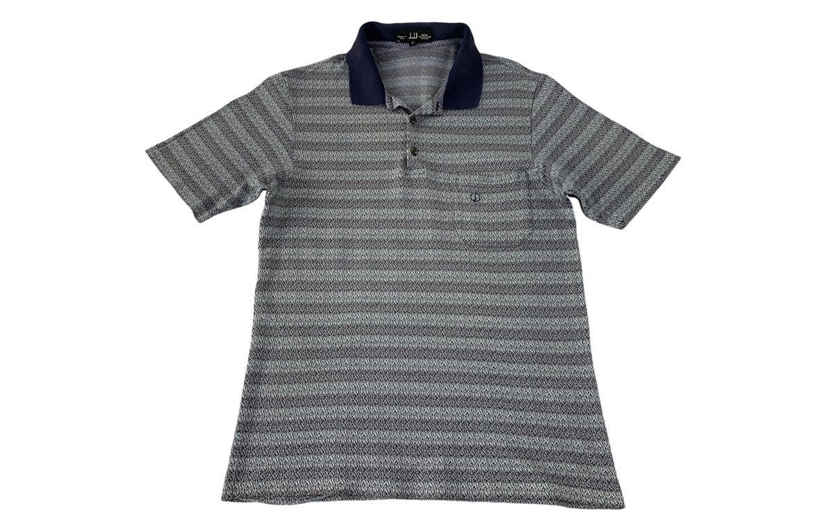 Alfred Dunhill 90s Dunhill Made In Italy Striped Single Pocket Polo Tee Size US S / EU 44-46 / 1 - 1 Thumbnail