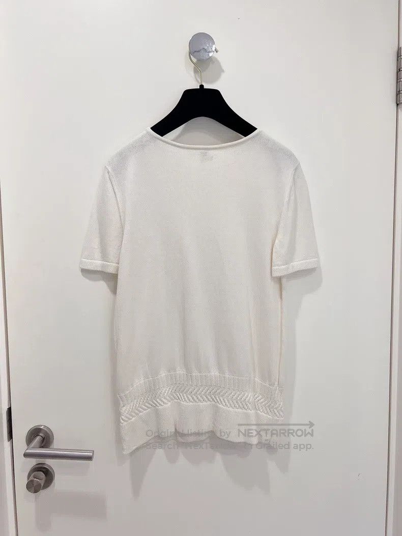 Hermes Hermes White Knit Short Sleeve T-Shirt Size XS / US 0-2 / IT 36-38 - 2 Thumbnail
