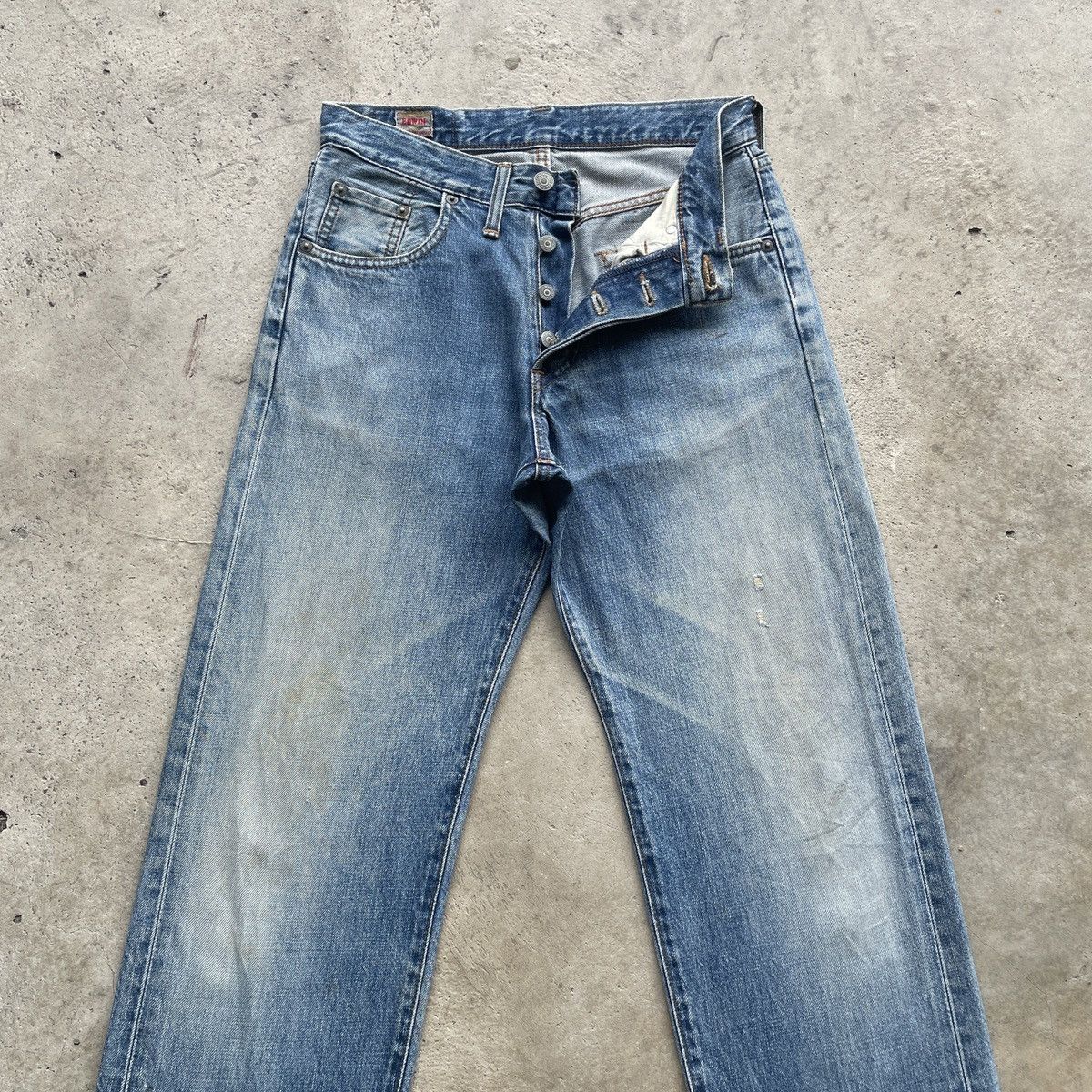 Edwin Vintage Edwin 503 Baggy Jeans Faded Denim Pants W28x28.5 Size US 28 / EU 44 - 3 Thumbnail