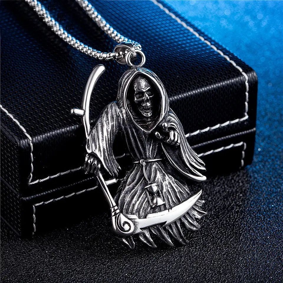 Jewelry Death Scythe Skull Necklace Size ONE SIZE - 2 Thumbnail