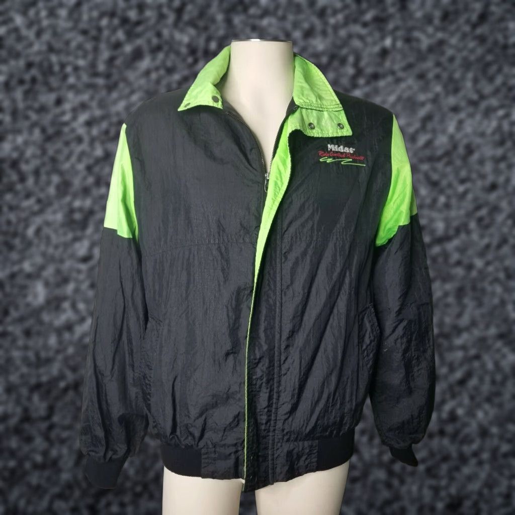 NASCAR VINTAGE Horizon Racing Jacket Windbreaker Mens M USA Black 80s 90s Racing Full Zip Snap USA Logo Size US M / EU 48-50 / 2 - 1 Thumbnail