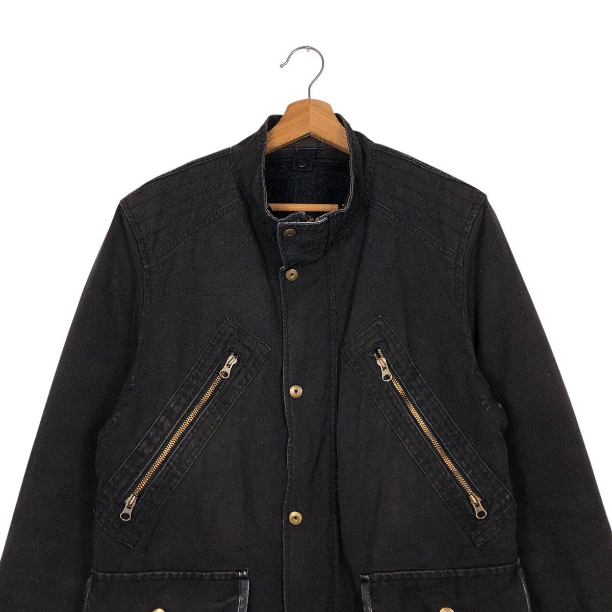 PPFM Rich Black Biker Jacket PPFM Asymmetrical Pocket Punk Style Size US M / EU 48-50 / 2 - 4 Thumbnail