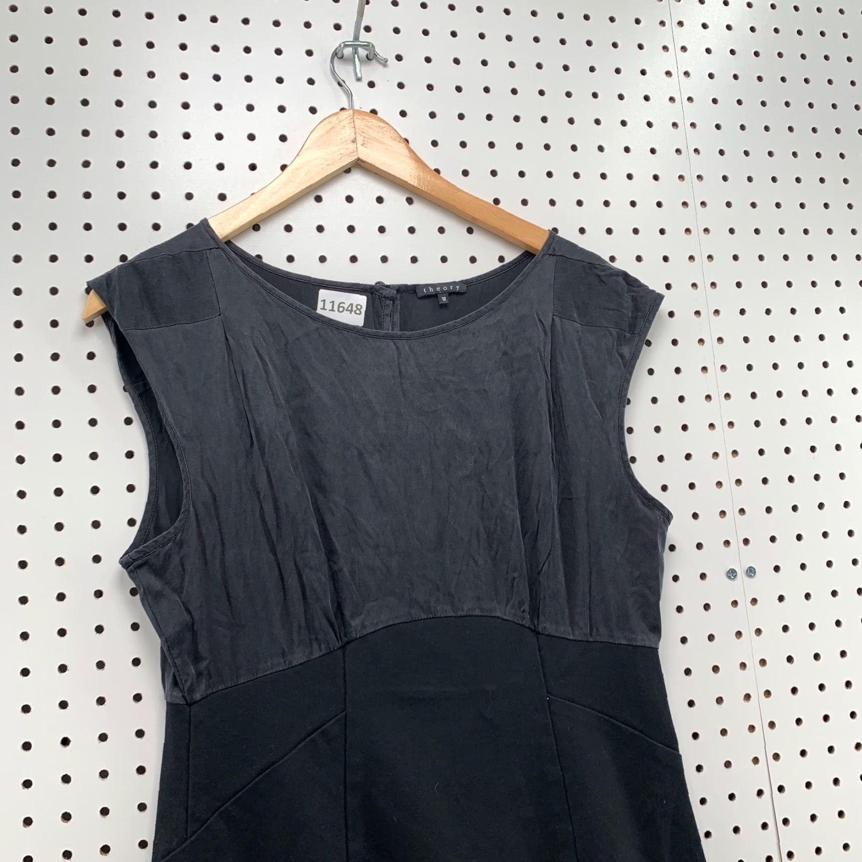 Theory Theory Dart Mini Dress Black Size 12 Womens Fit & Flare Sleeveless Round Neck Size XL / US 12-14 / IT 48-50 - 4 Thumbnail