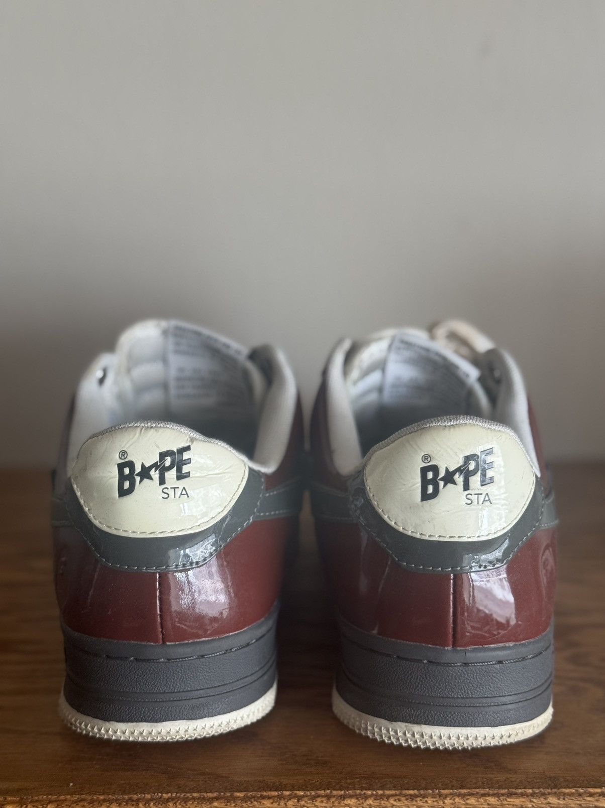 Bape Bape Sta Nostalgic Burgundy Grey Size US 9.5 / EU 42-43 - 6 Thumbnail