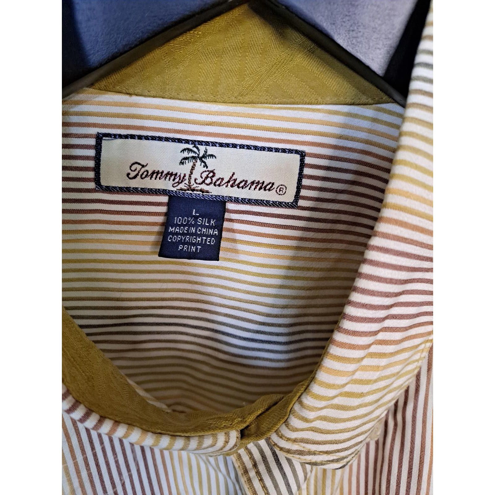 Tommy Bahama Tommy Bahama 100% Silk Colorful Striped BUtton Up Shirt Size Size US L / EU 52-54 / 3 - 3 Thumbnail