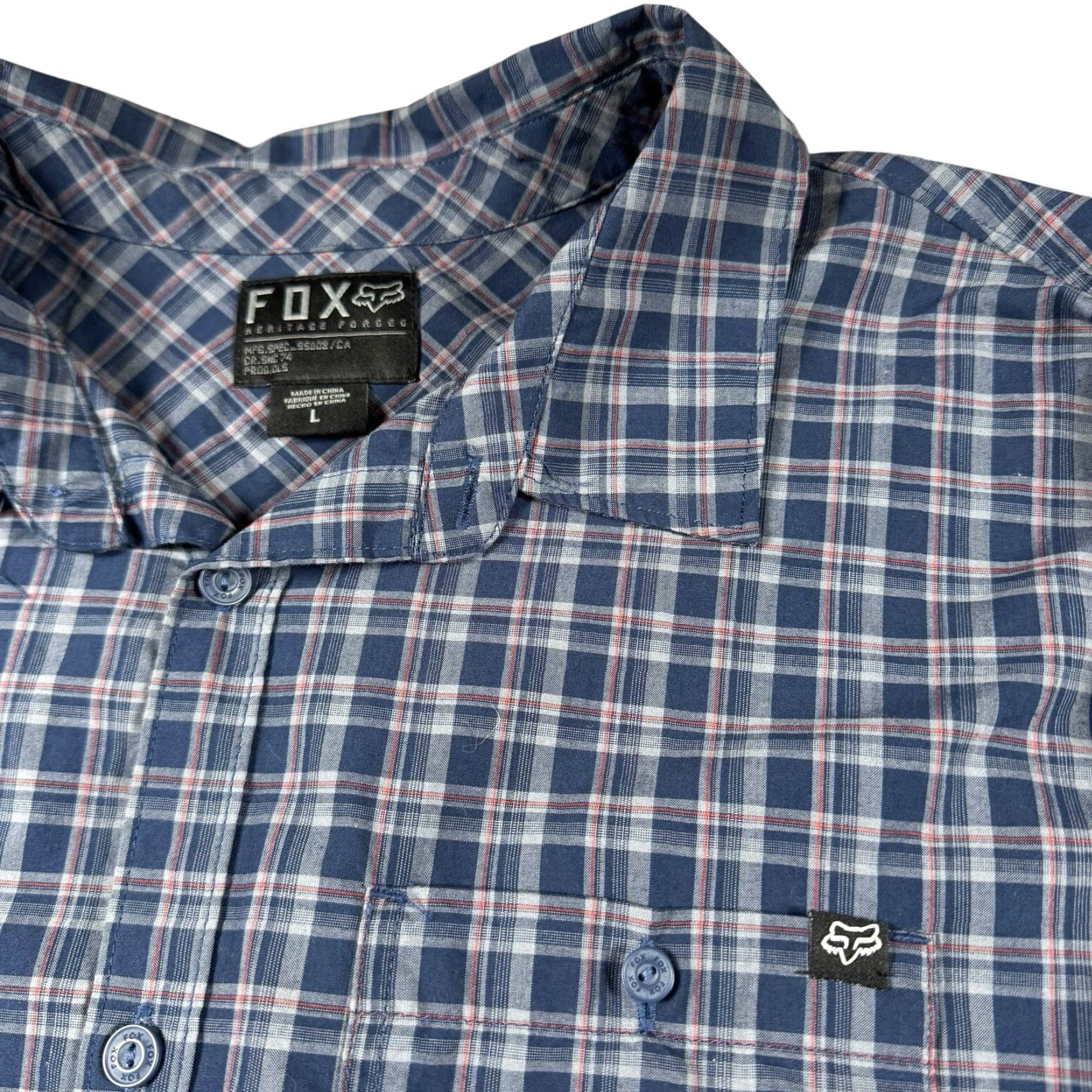 Fox Racing Fox Heritage Fox Racing Shirt Mens Large Plaid Button Up Long Sleeve Skater Utility Premium Casual Clothing Mens Size US L / EU 52-54 / 3 - 3 Thumbnail