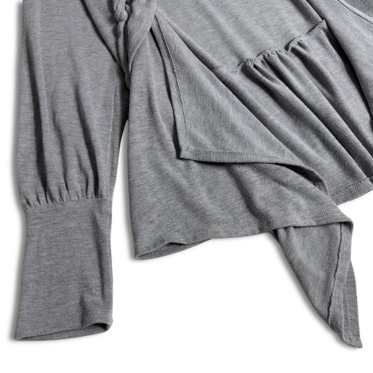Other Gray Draped Open Front Cardigan Sweater w/ Fabric Twists Size M / US 6-8 / IT 42-44 - 6 Thumbnail