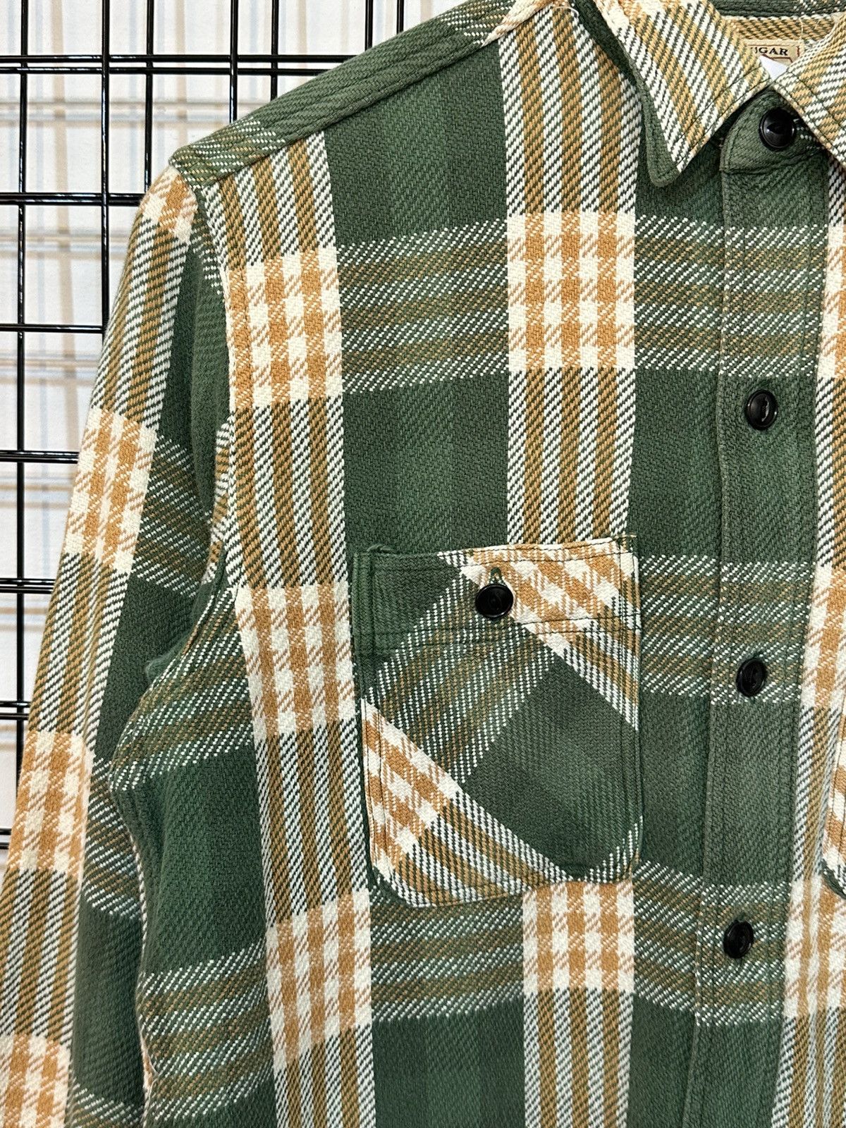 Sugar Cane Sugar Cane green and orange plaid twill flannel shirt. Size US S / EU 44-46 / 1 - 6 Thumbnail