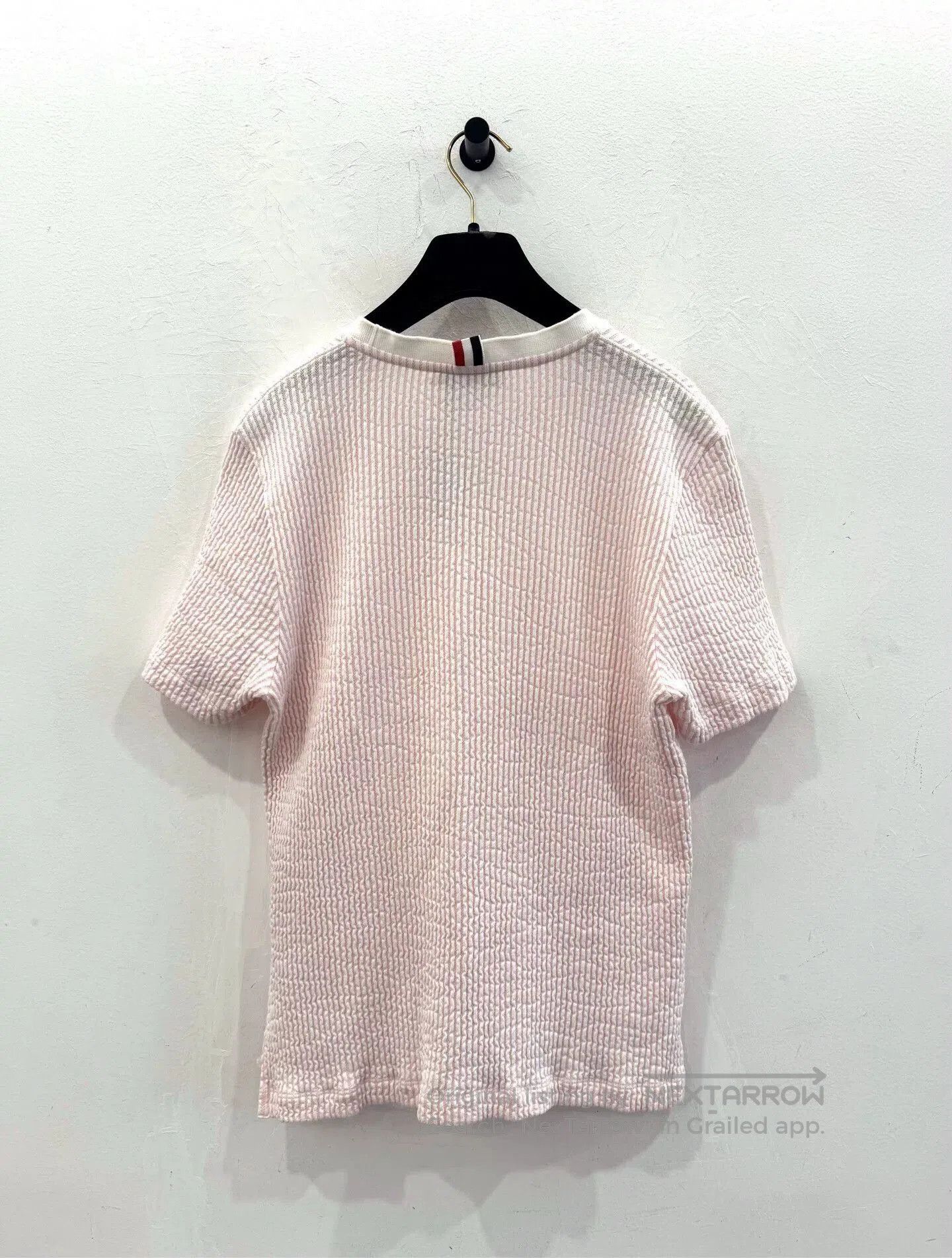 Thom Browne Thom Browne Pink Seersucker Stripe Tee. Size M / US 6-8 / IT 42-44 - 3 Thumbnail