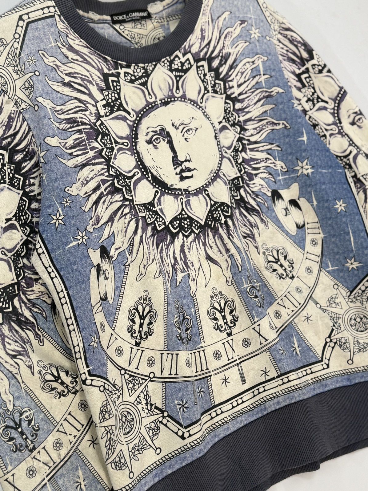 Dolce & Gabbana 🔥 D&G Majolica Sun Sweat Survival Distressed Celestial AOP Size L / US 10 / IT 46 - 6 Thumbnail