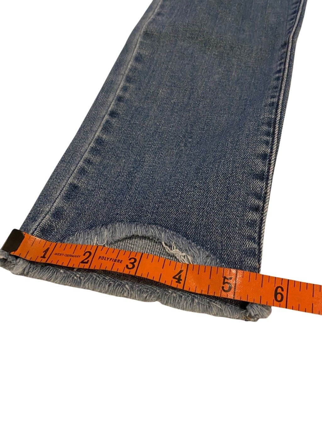 Levi's Levis 721 High Rise Skinny Jeans Fringe Cuff Western Boho Size 27" / US 4 / IT 40 - 12 Thumbnail