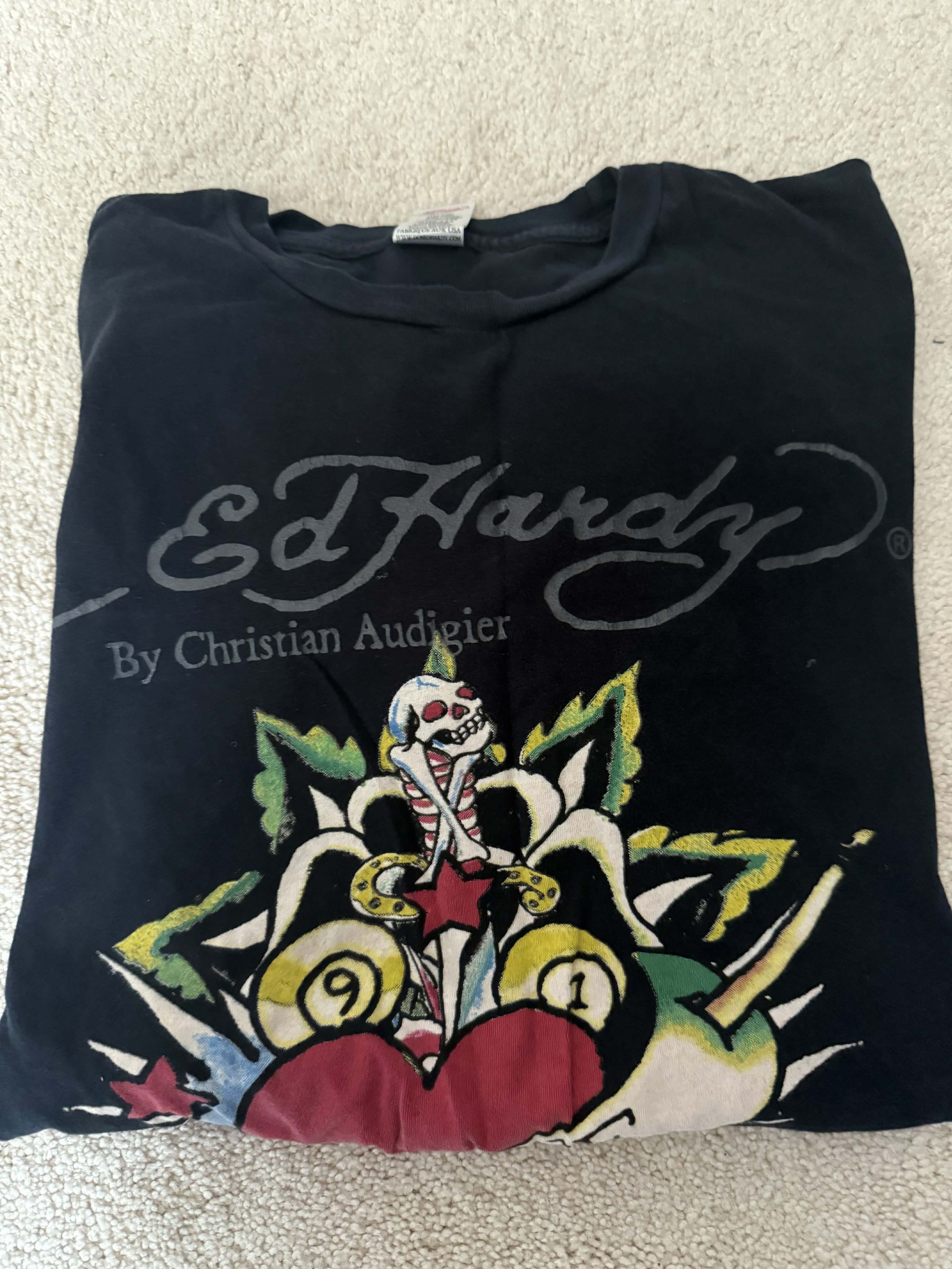 Ed Hardy Ed Hardy Black Graphic Tee (Y2K) Size US M / EU 48-50 / 2 - 4 Thumbnail