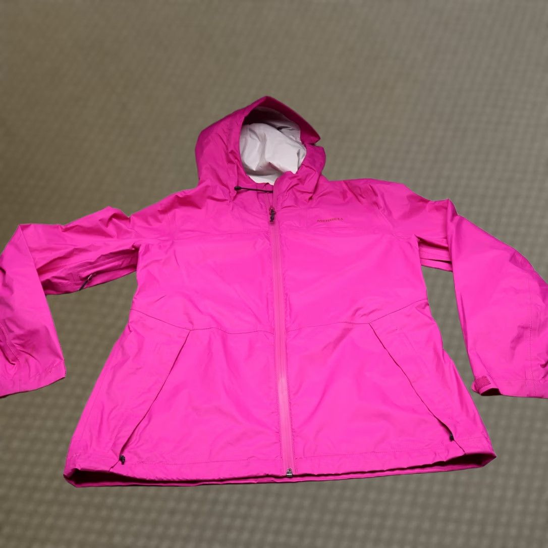 Merrell Merrell Jacket Womens Medium Pink Hooded Wind Rain Full Zip Lightweight Ripstop Size M / US 6-8 / IT 42-44 - 1 Thumbnail