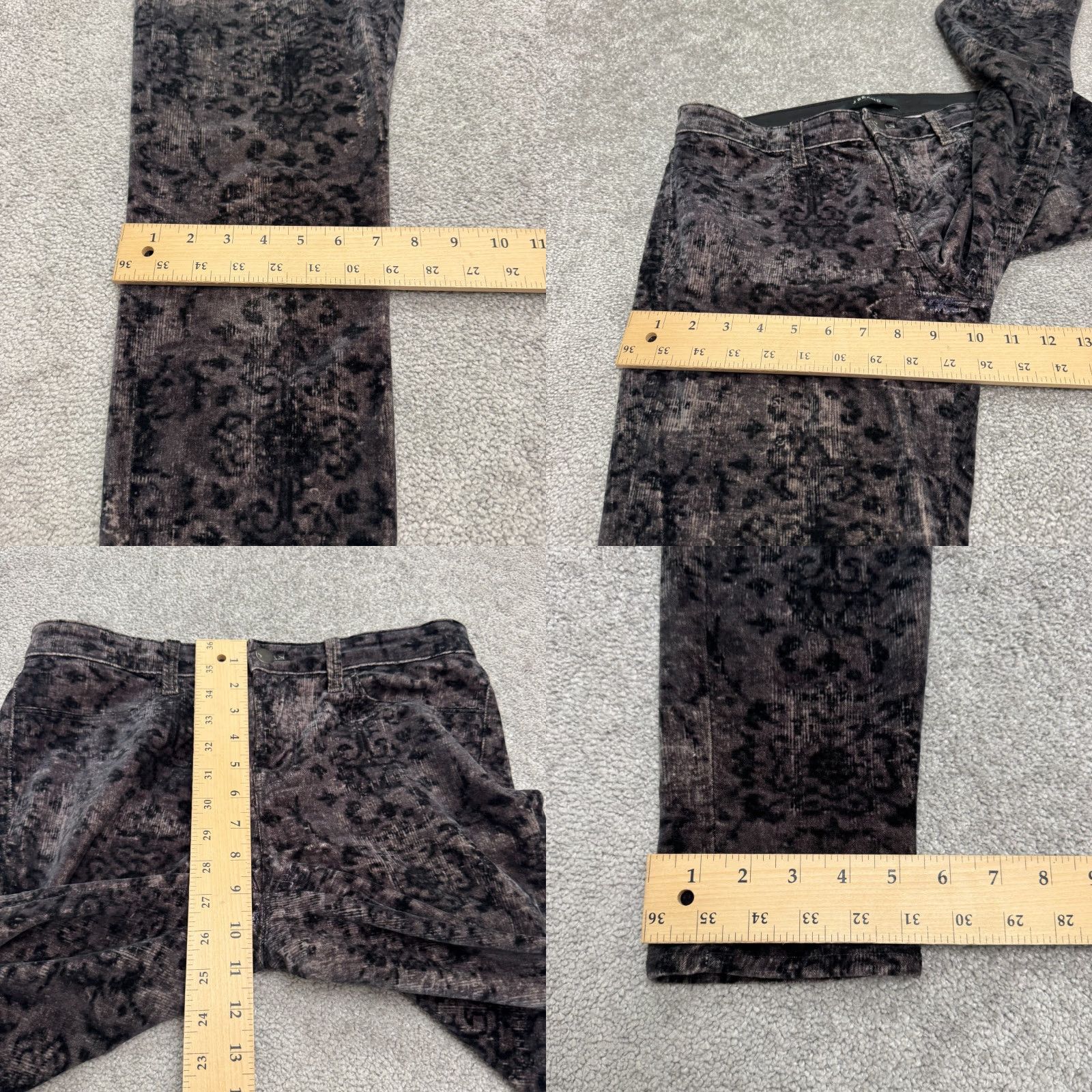 J Brand J Brand 815 Super Skinny Mirage Corduroy Pants 28 Black Gray Brocade Damask Women Size 28" / US 6 / IT 42 - 9 Thumbnail