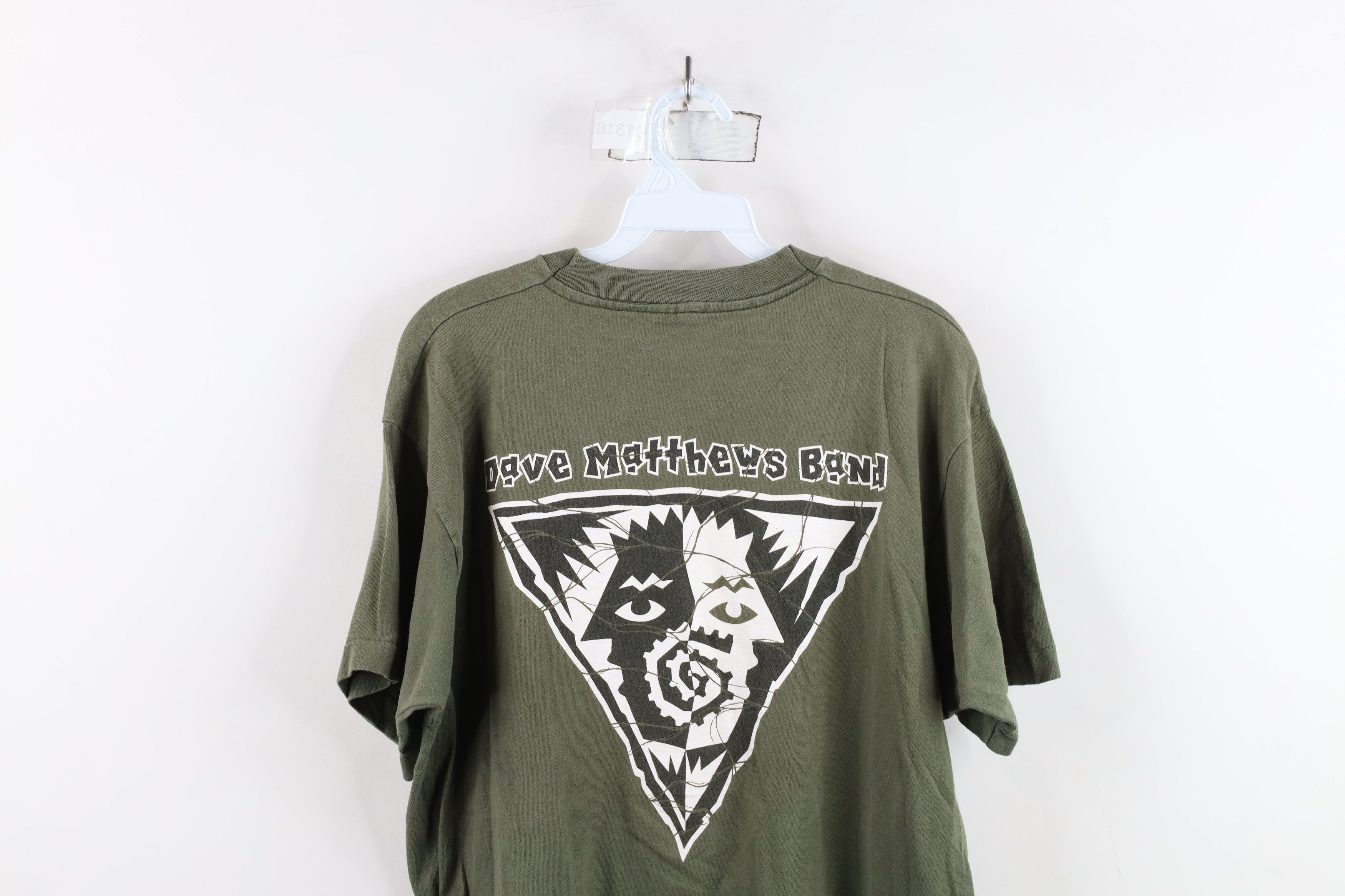 Vintage 90s Spell Dave Matthews Band DMB T-Shirt Green USA
