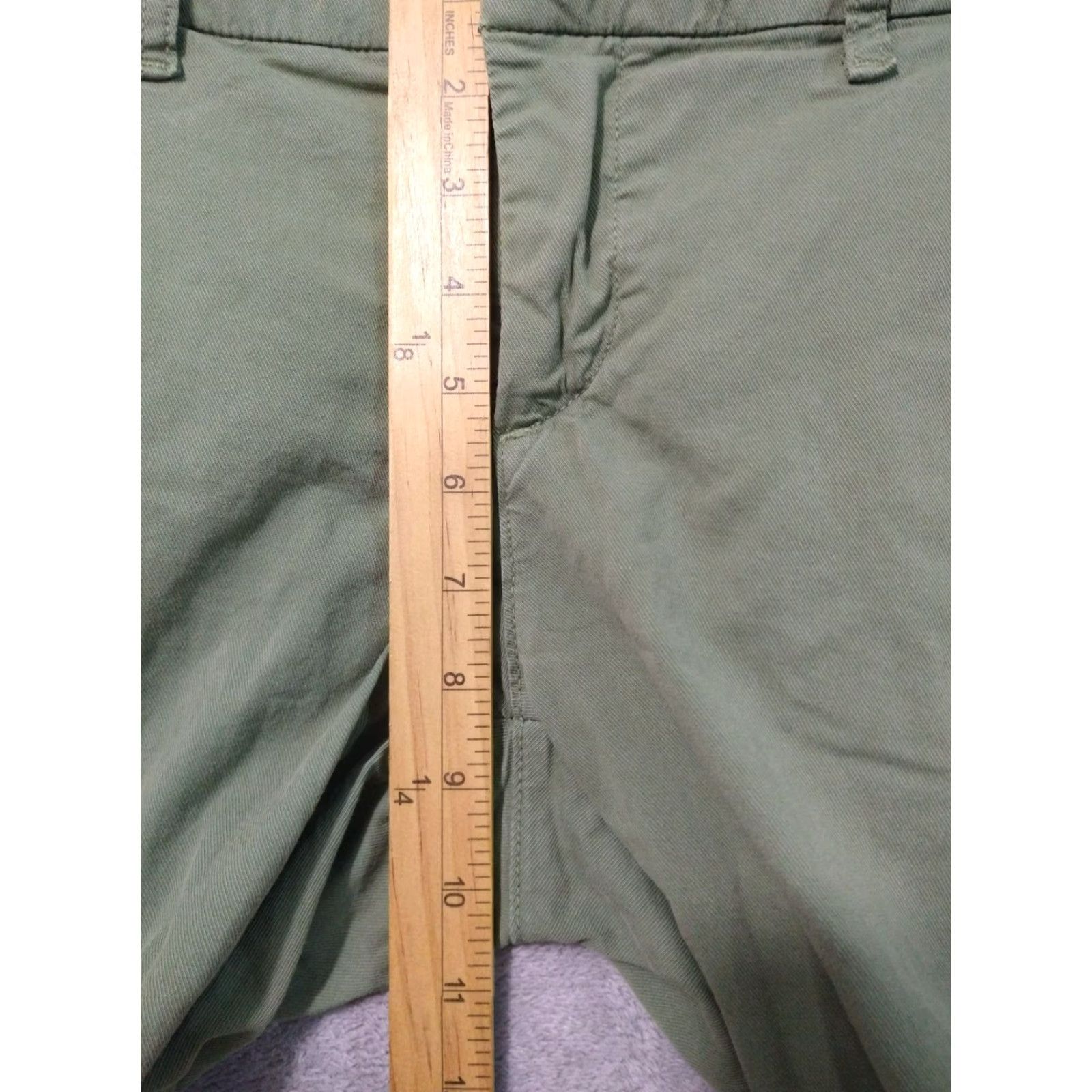 Frank & Eileen FRANK & EILEEN PANTS Womens 4 Green Wicklow Italian Chino Twill Low Rise 24 In Inseam Cotton Casual City Preppy Size 27" / US 4 / IT 40 - 4 Thumbnail