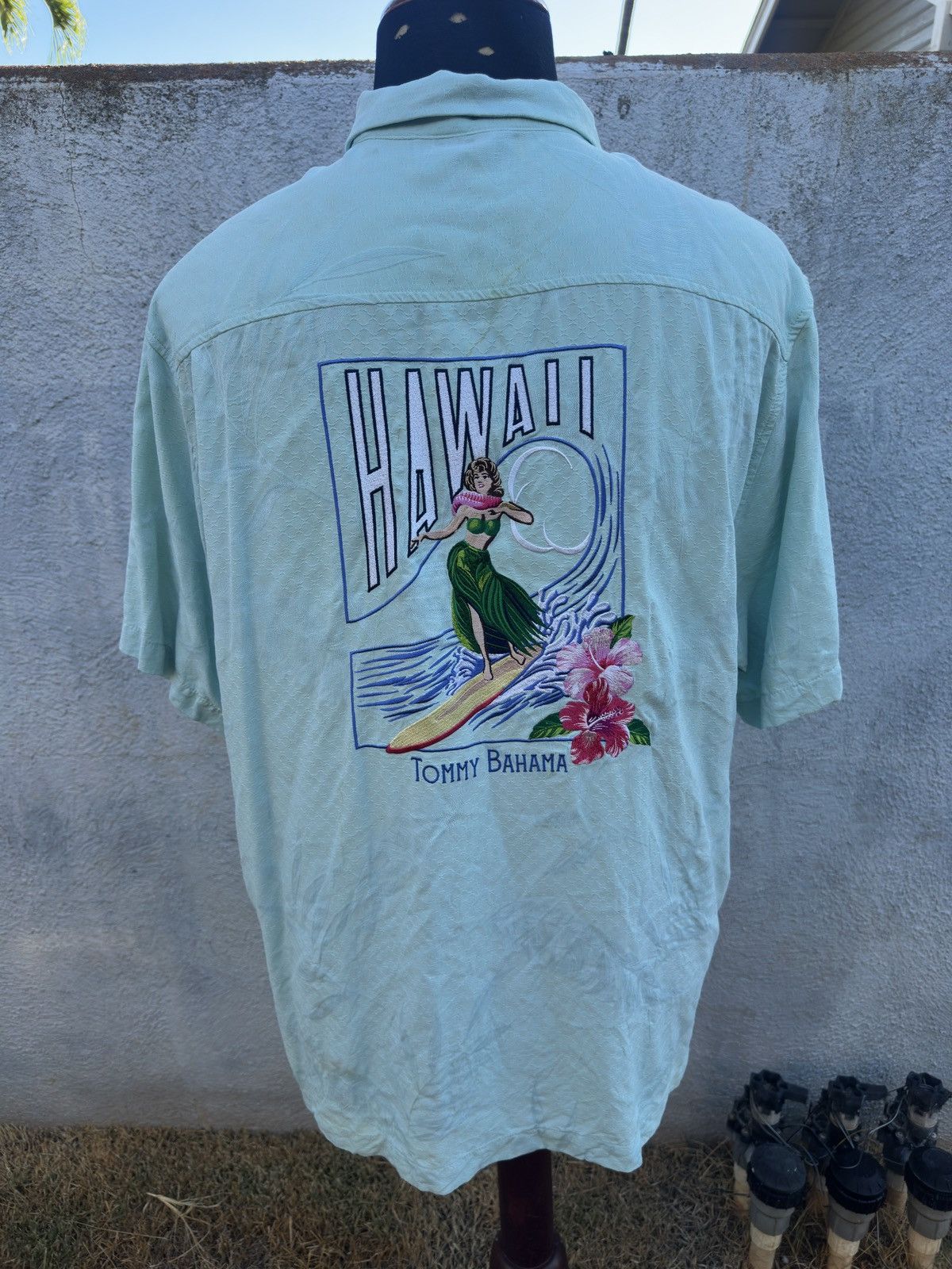 Tommy Bahama PreOwned Tommy Bahama Mint Green Hawaiian Print Men's XL Size US XL / EU 56 / 4 - 2 Thumbnail