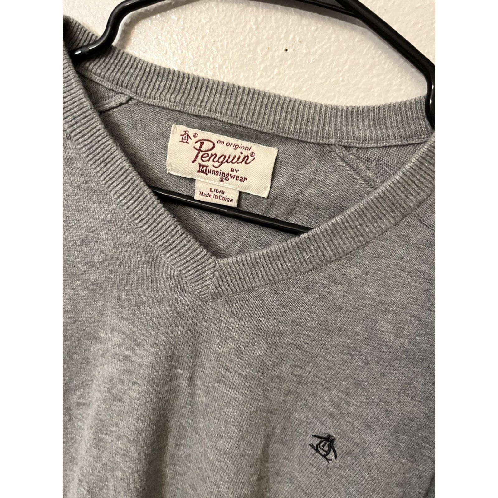 Vintage PENGUIN Cotton Sweater Mens L Gray Crew Neck Pullover Golf Classic Casual Size US L / EU 52-54 / 3 - 3 Thumbnail