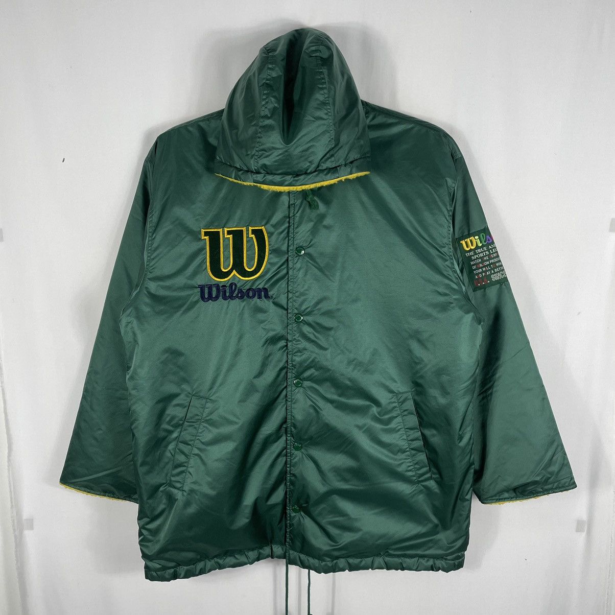 Vintage × Wilson 🔥Rare🔥Wilson Big Spellout Snap Buttons Coach Light Jacket Size US L / EU 52-54 / 3 - 3 Thumbnail