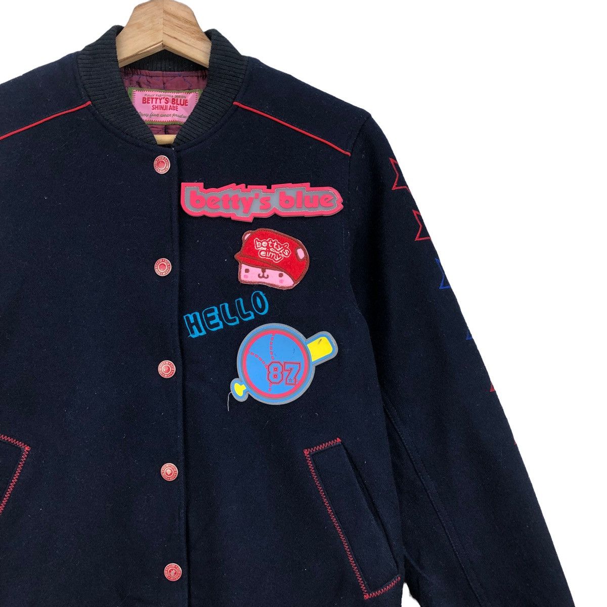 Angel Blue Japanese Brand Betty Blue Shinji Abe Varsity Jacket Size US S / EU 44-46 / 1 - 4 Thumbnail
