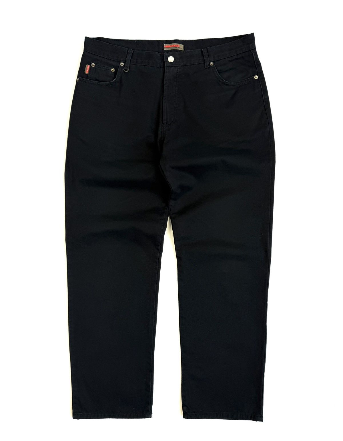 Prada 90-00s Prada Linea Rossa Archive Black Pants Red Tab Vintage Size US 38 / EU 54 - 2 Thumbnail