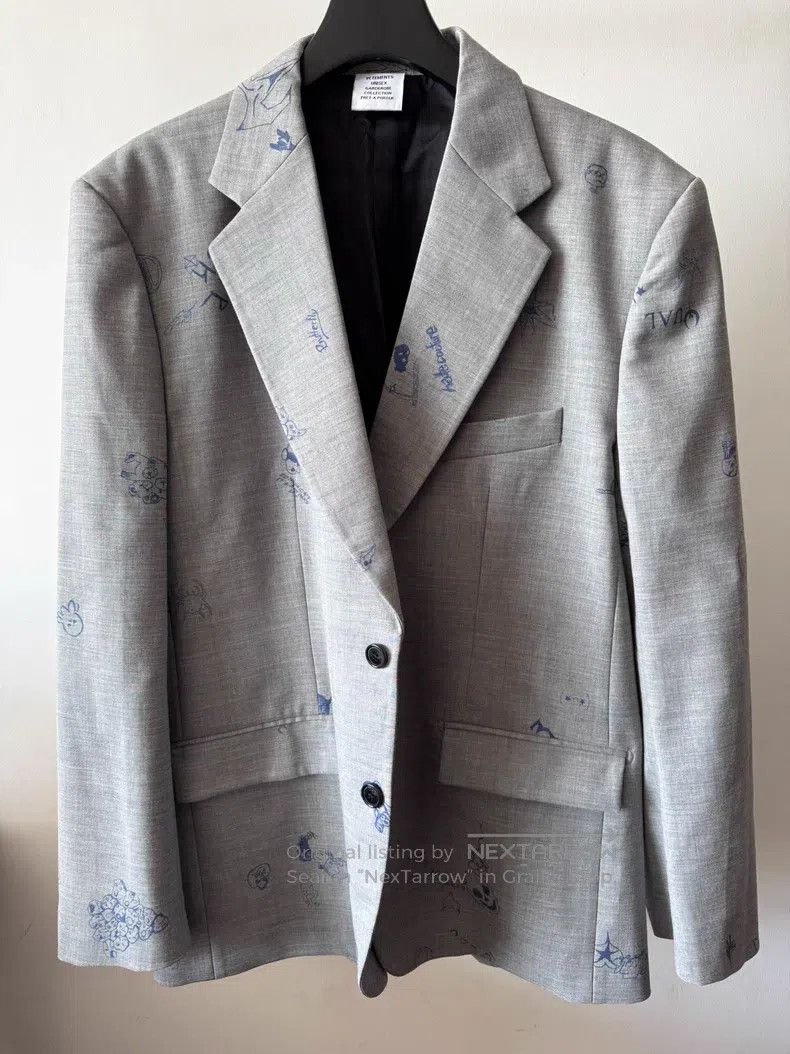 Vetements Sketch Style Printed Suit