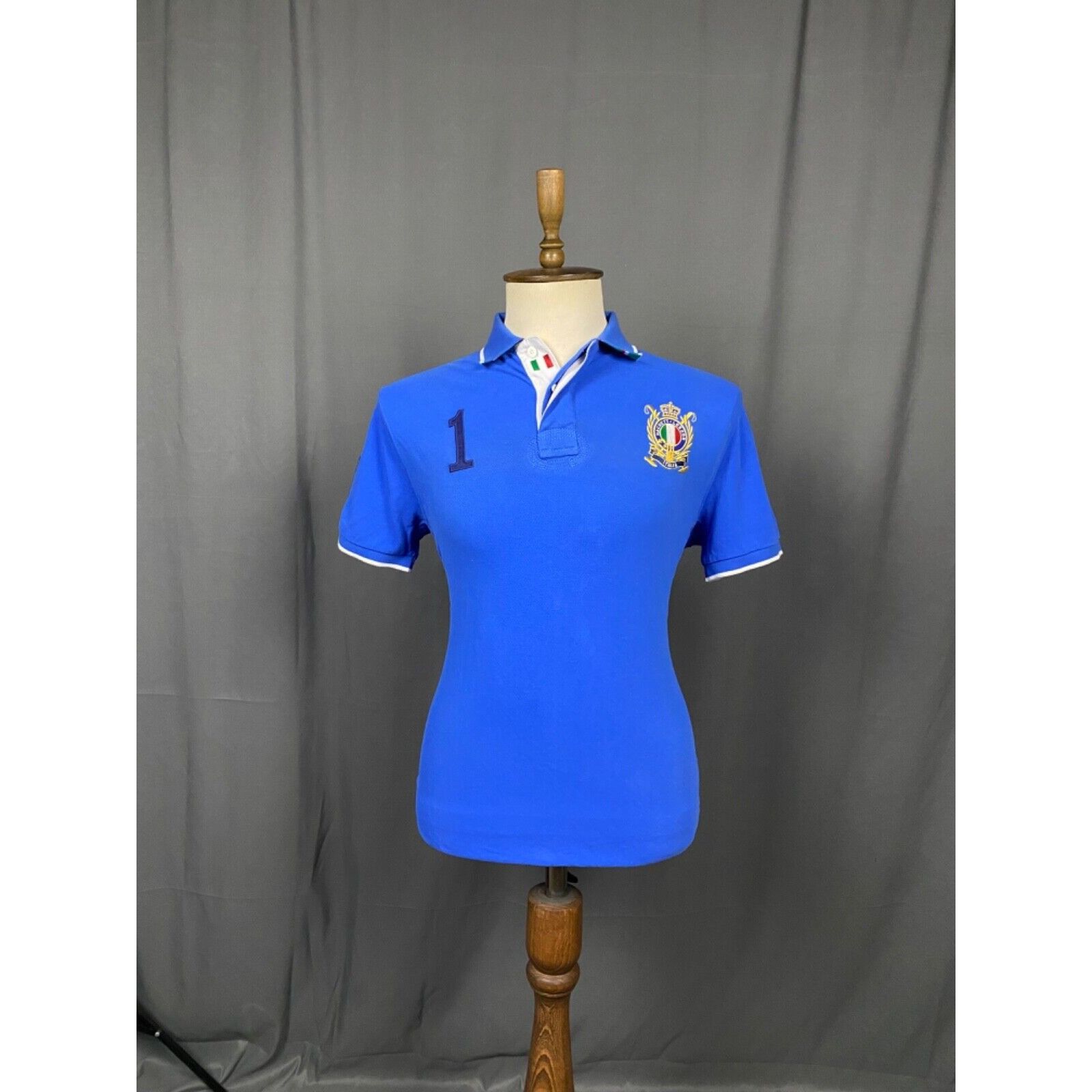 Hackett Hackett "Italia" Big Logo Men's Blue Polo T-Shirt Size M Size US M / EU 48-50 / 2 - 3 Thumbnail