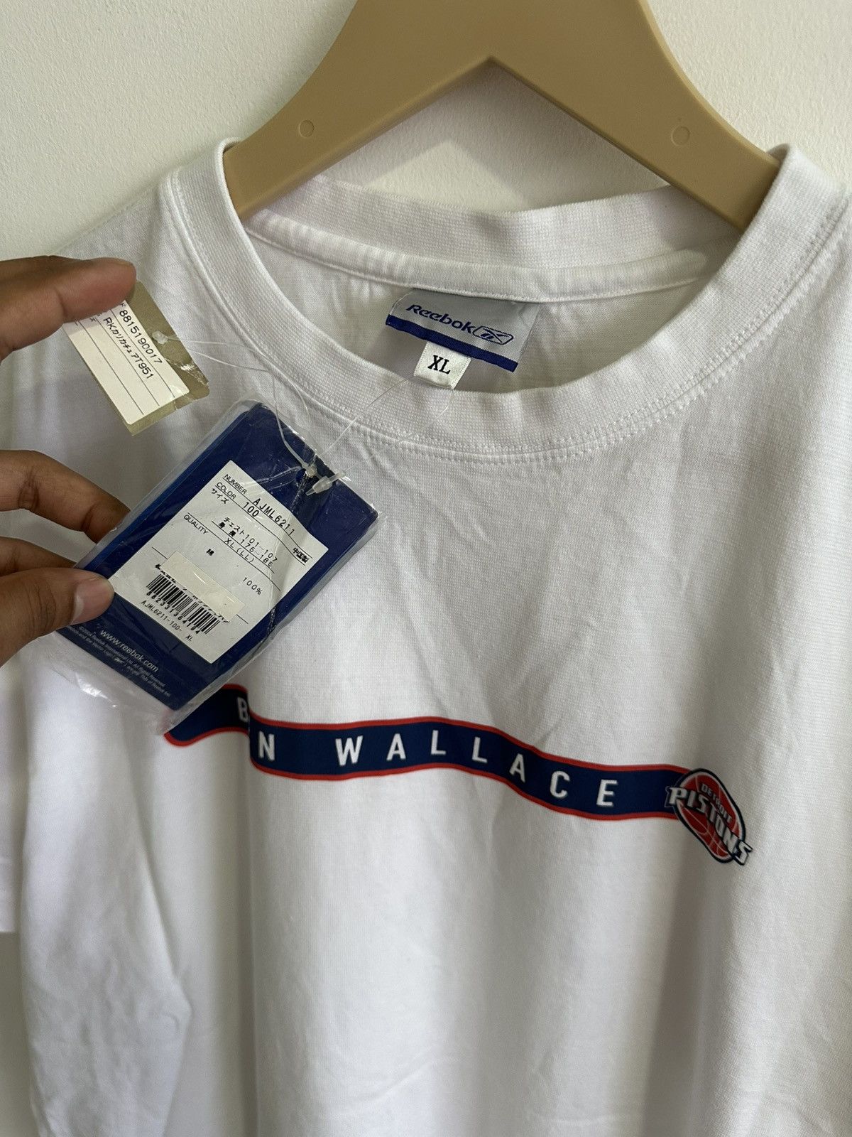 NBA × Rap Tees × Vintage Vintage Ben Wallace NOS NBA Detroit Pistons Raptees USA Size US L / EU 52-54 / 3 - 4 Thumbnail