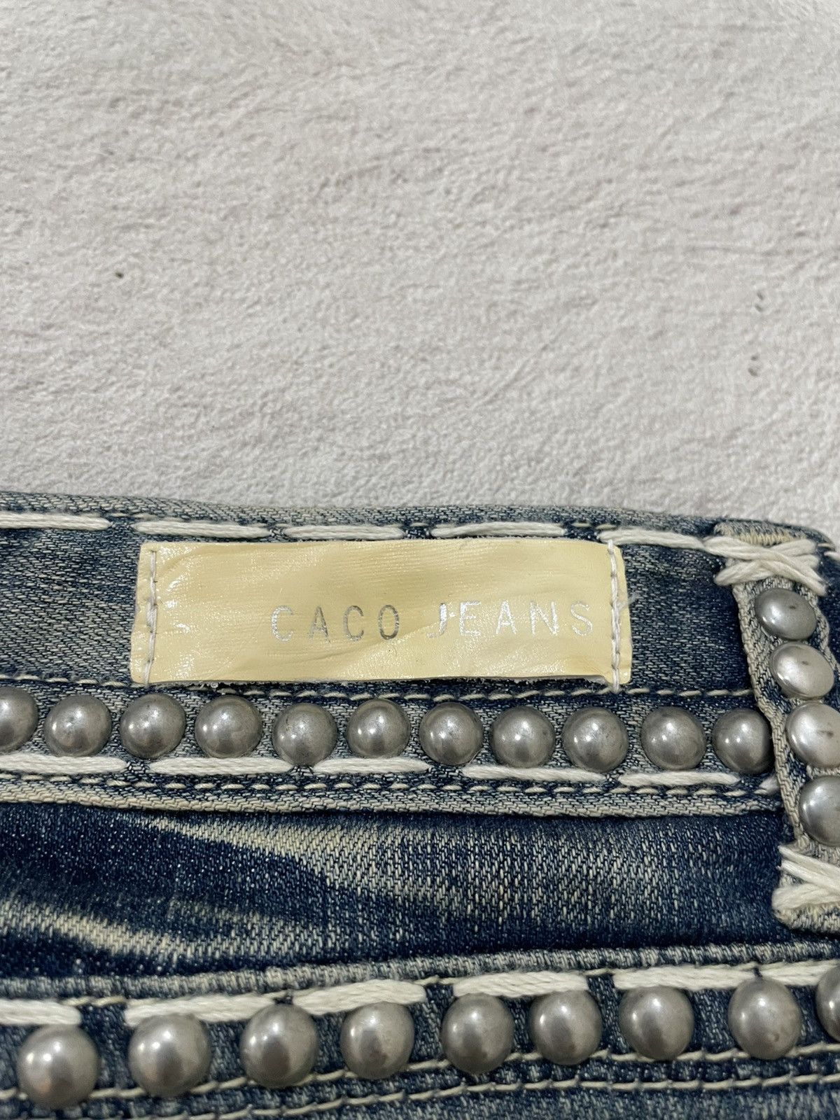 Japanese Brand 00s Studed Denim Embellished Y2K Designer Jeans Bling Pocket Size US 28 / EU 44 - 10 Thumbnail