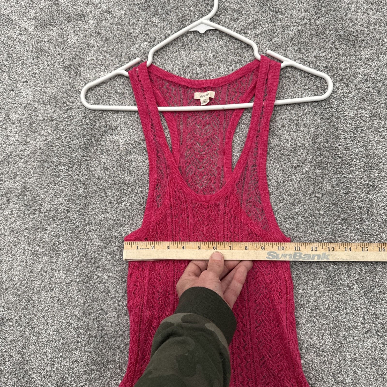 Other Aerie Tank Top Women M Sheer Crochet Boho Cottagecore Size M / US 6-8 / IT 42-44 - 3 Thumbnail