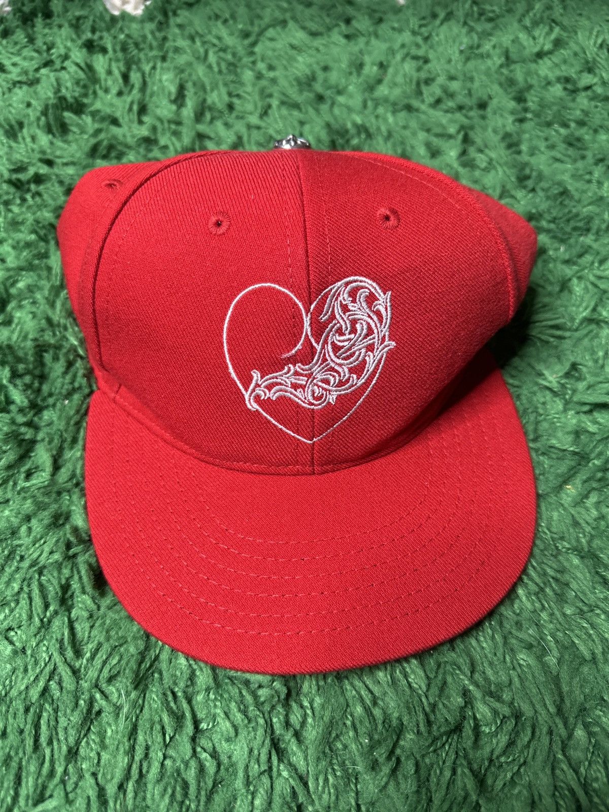Chrome Hearts Chrome Hearts Love You Red Fitted Hat Size ONE SIZE - 1 Thumbnail