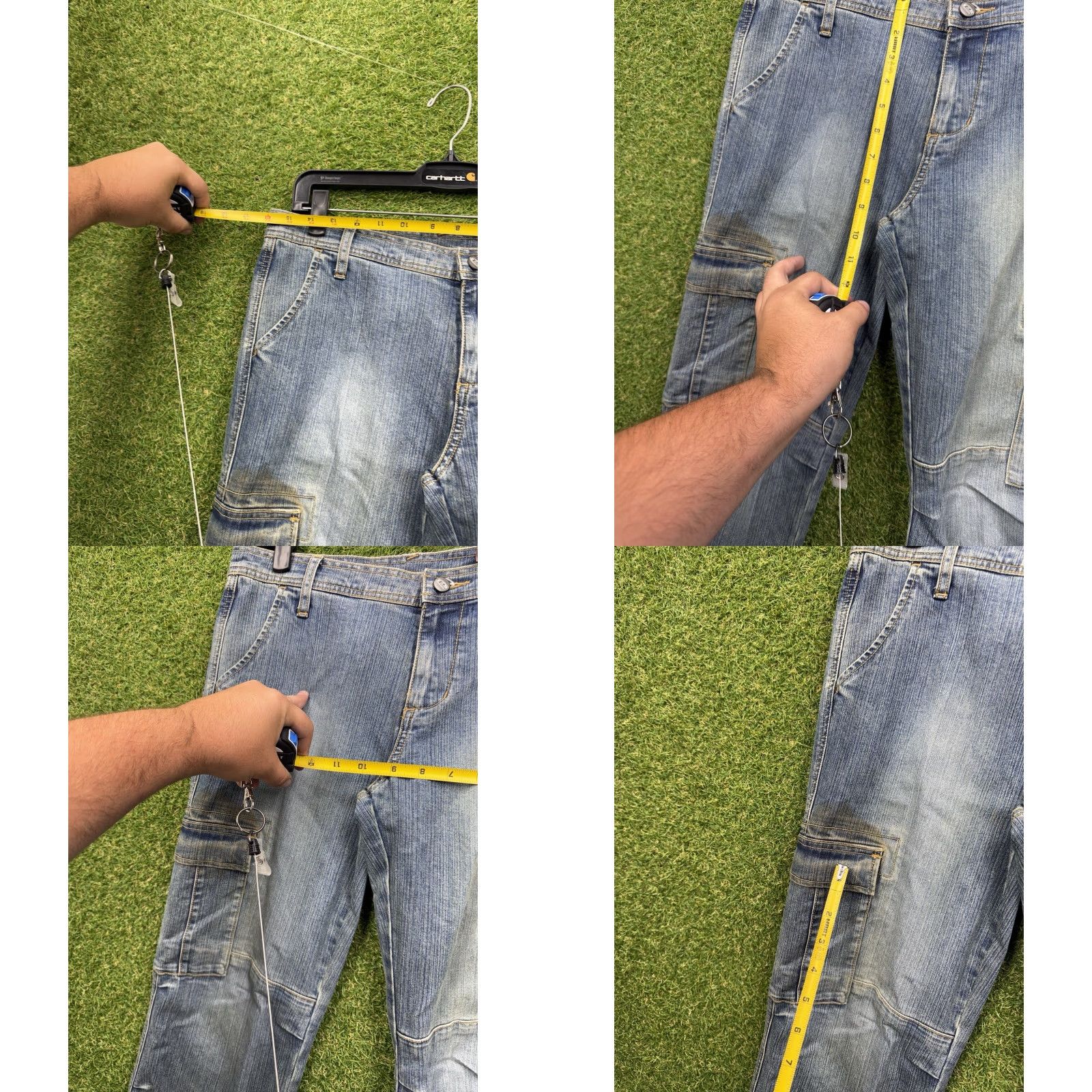 Vintage Y2K Bongo Denim Pants 11 Mid Rise Stretch Distressed 90s Cargo Womens Size 32" / US 10 / IT 46 - 8 Thumbnail