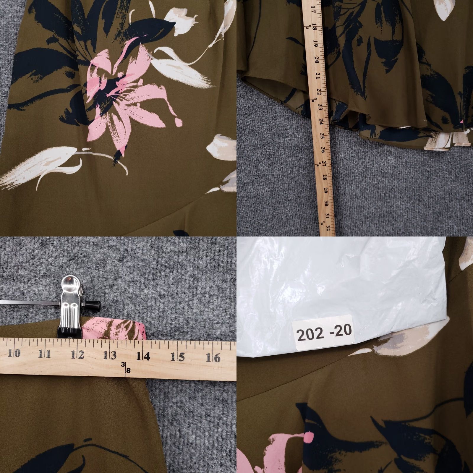 Halston Halston Skirt Womens Brown Floral A-Line Midi Ruffles Asymmetric Hem Tiered Size 2 Size 26" / US 2 / IT 38 - 8 Thumbnail