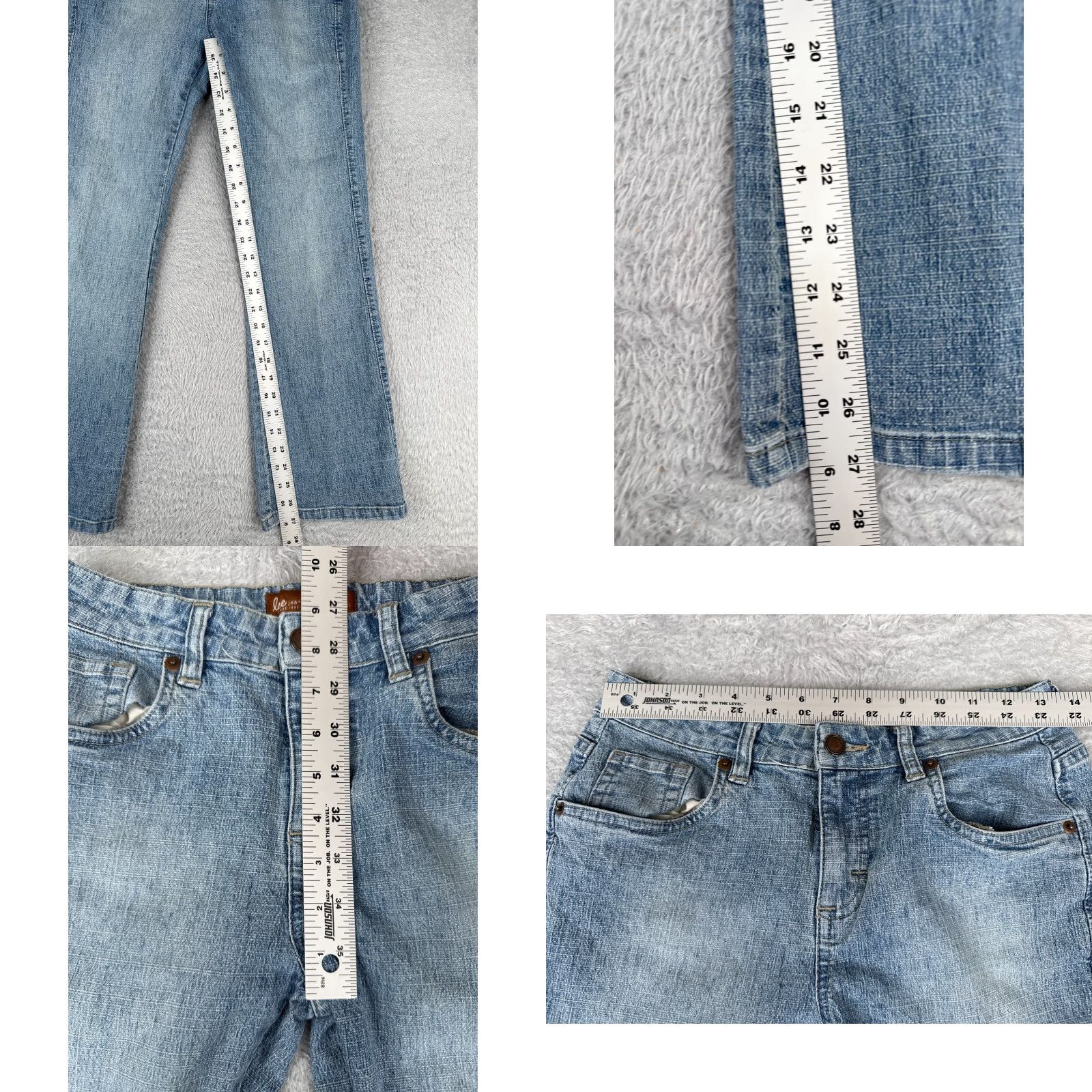 Lee Lee Jeans Women Bootcut Jeans 6P Blue Denim Cotton Blend Stretch Mid Rise 27x27 Petite Size 28" / US 6 / IT 42 - 8 Thumbnail