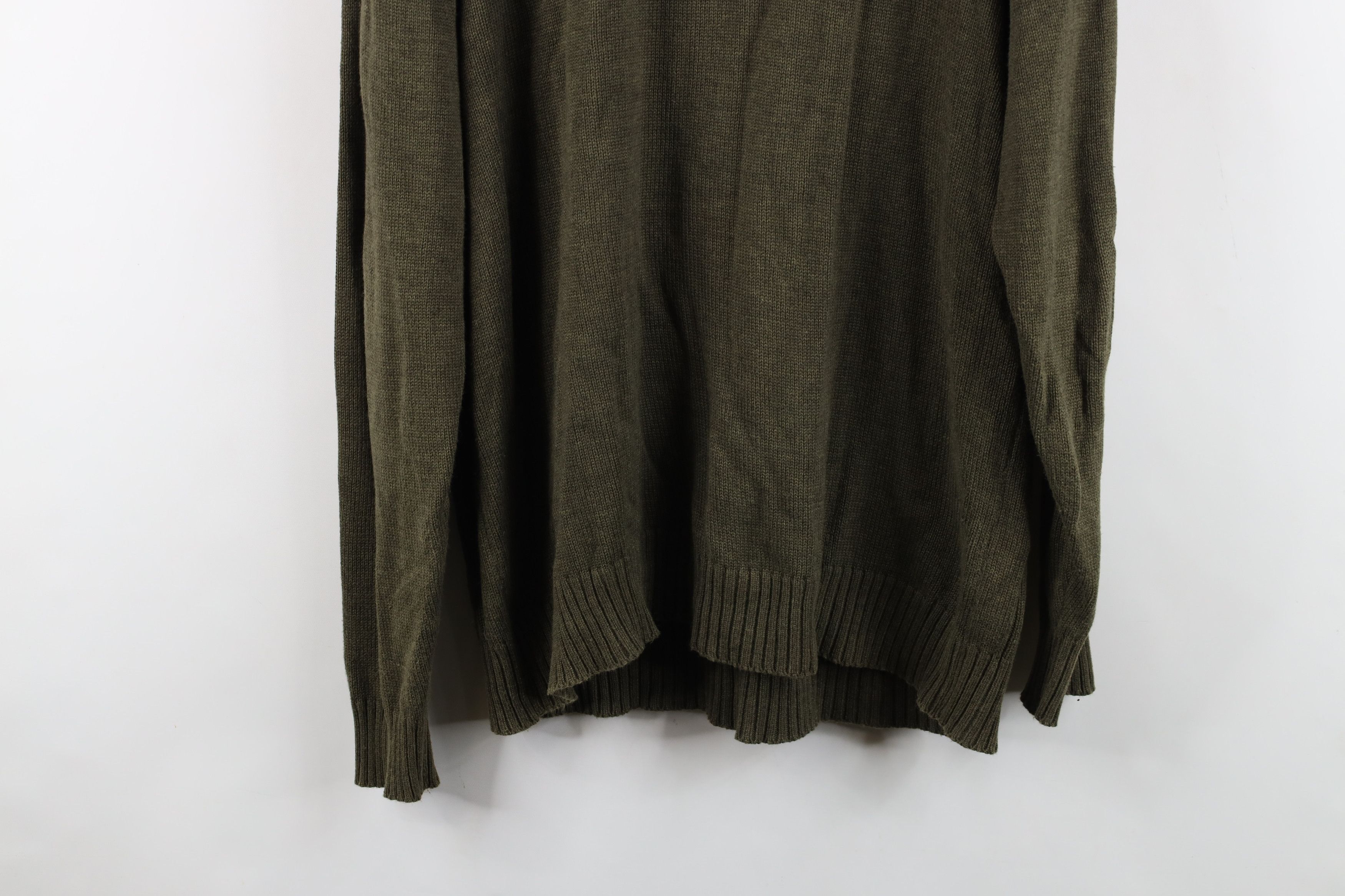 Vintage Vintage 90s Streetwear Blank Chunky Cable Knit Sweater Green Size US L / EU 52-54 / 3 - 10 Thumbnail