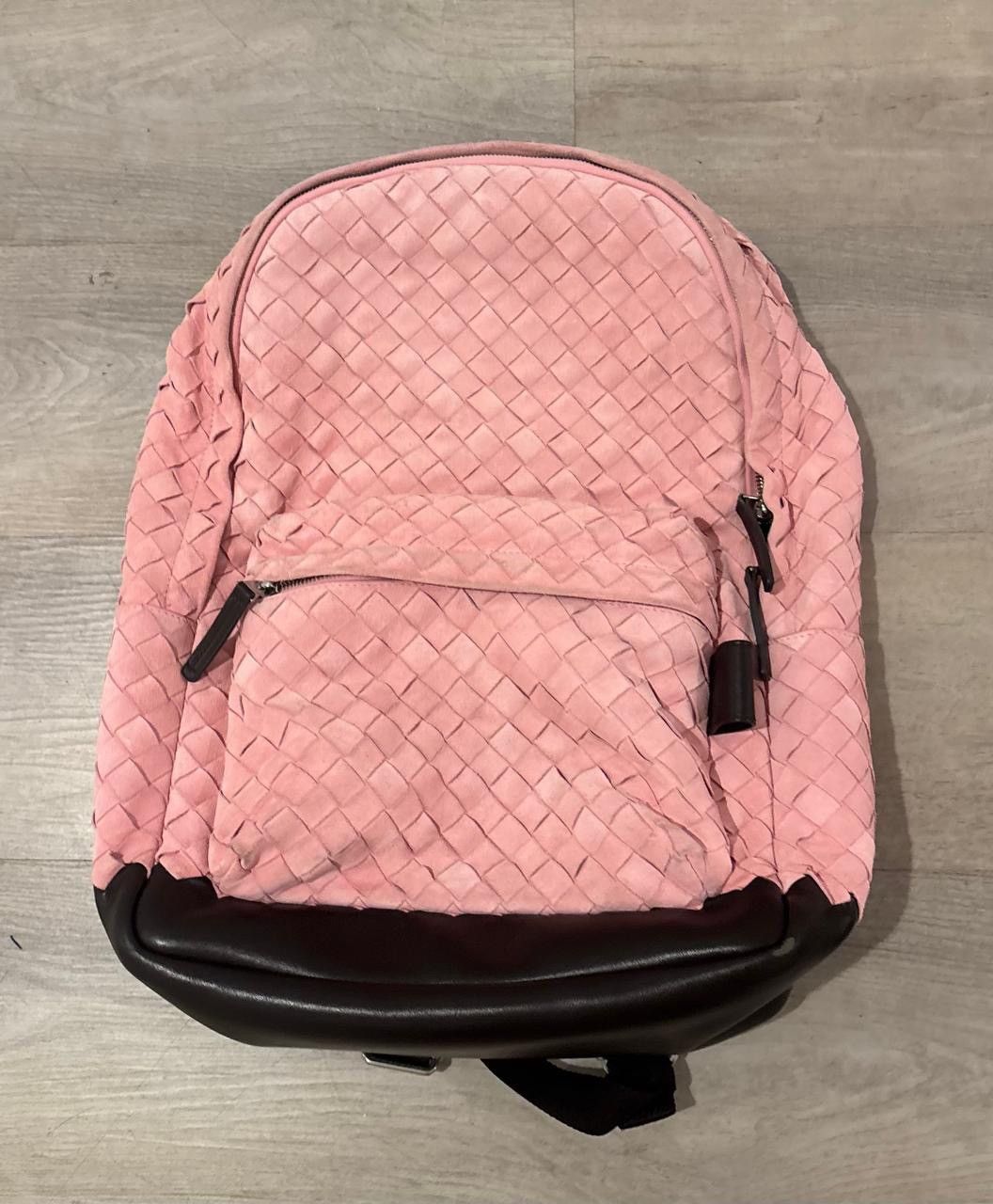 Bottega Veneta Bottega Veneta Pink Intrecciato Suede Backpack Size ONE SIZE - 4 Thumbnail