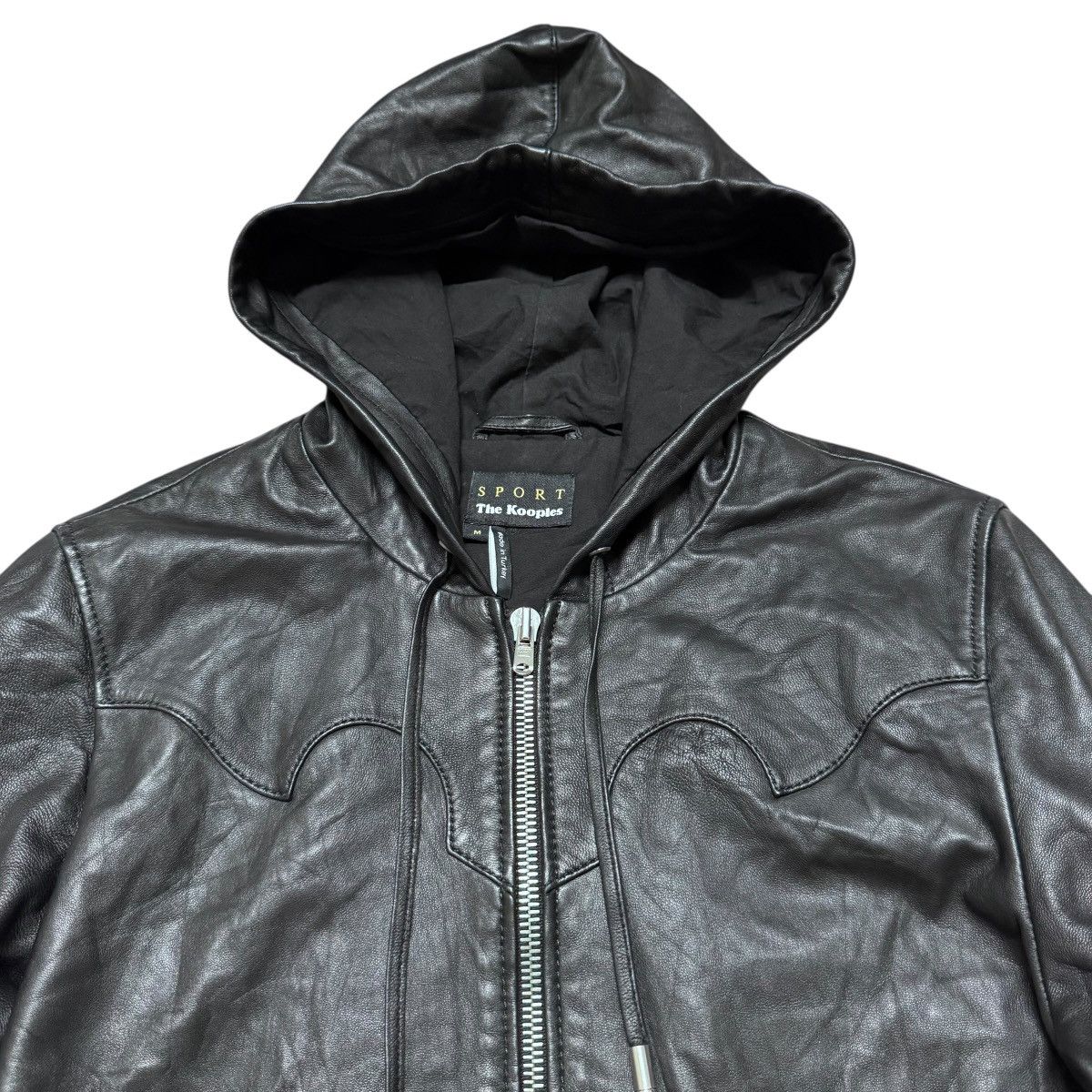 The Kooples The Kooples Leather Bomber Jacket Hooded Fluer Size US M / EU 48-50 / 2 - 3 Thumbnail