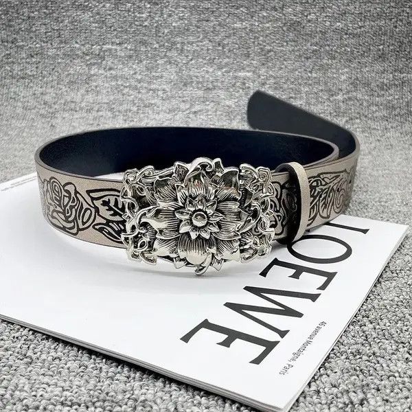 Japanese Brand Rose Pu Leather Belt Belt Size ONE SIZE - 1 Thumbnail