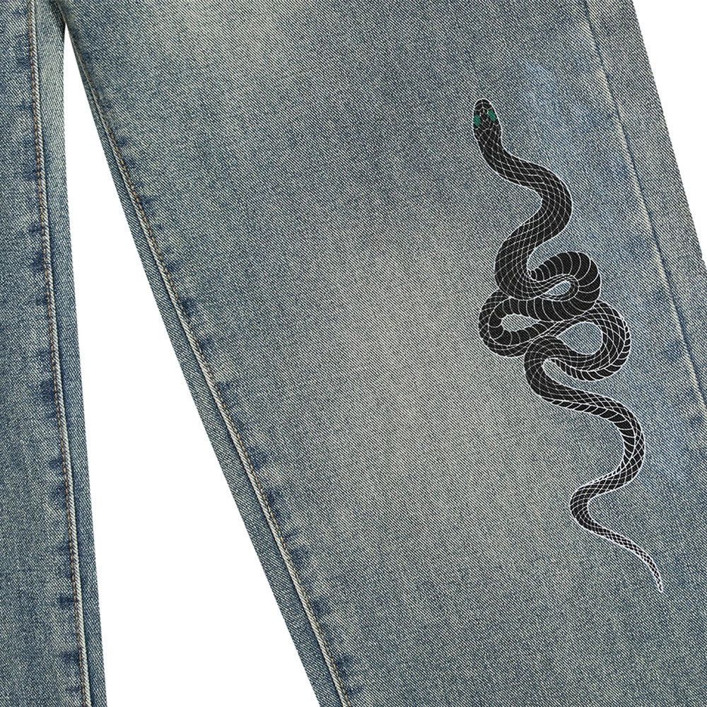 Jean American style washed distressed men's printed snake jeans Size US 32 / EU 48 - 5 Thumbnail